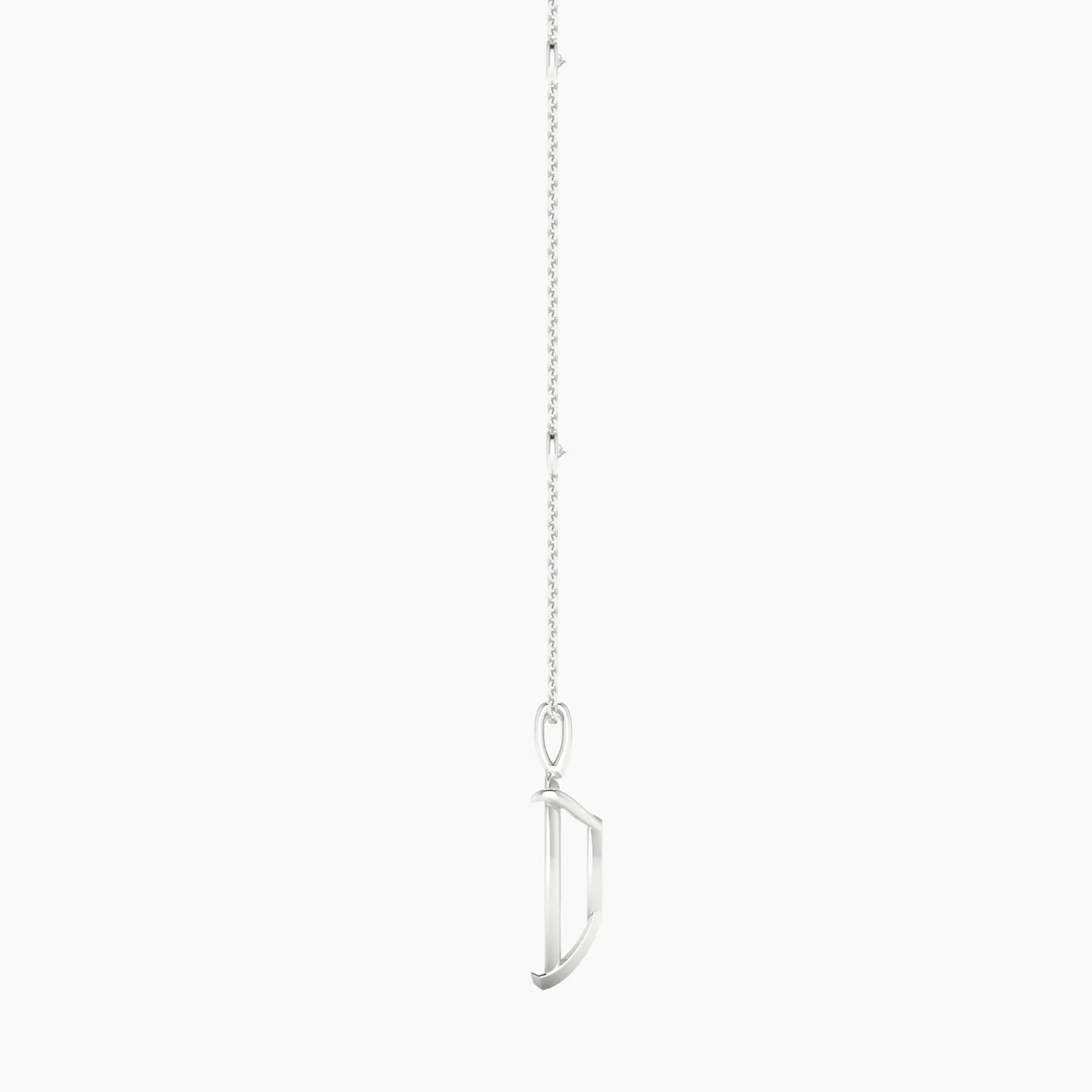 Hanging Solitaire with Sautoir | 18k White Gold 5-7.99 ct Pear Cut Pendant Setting