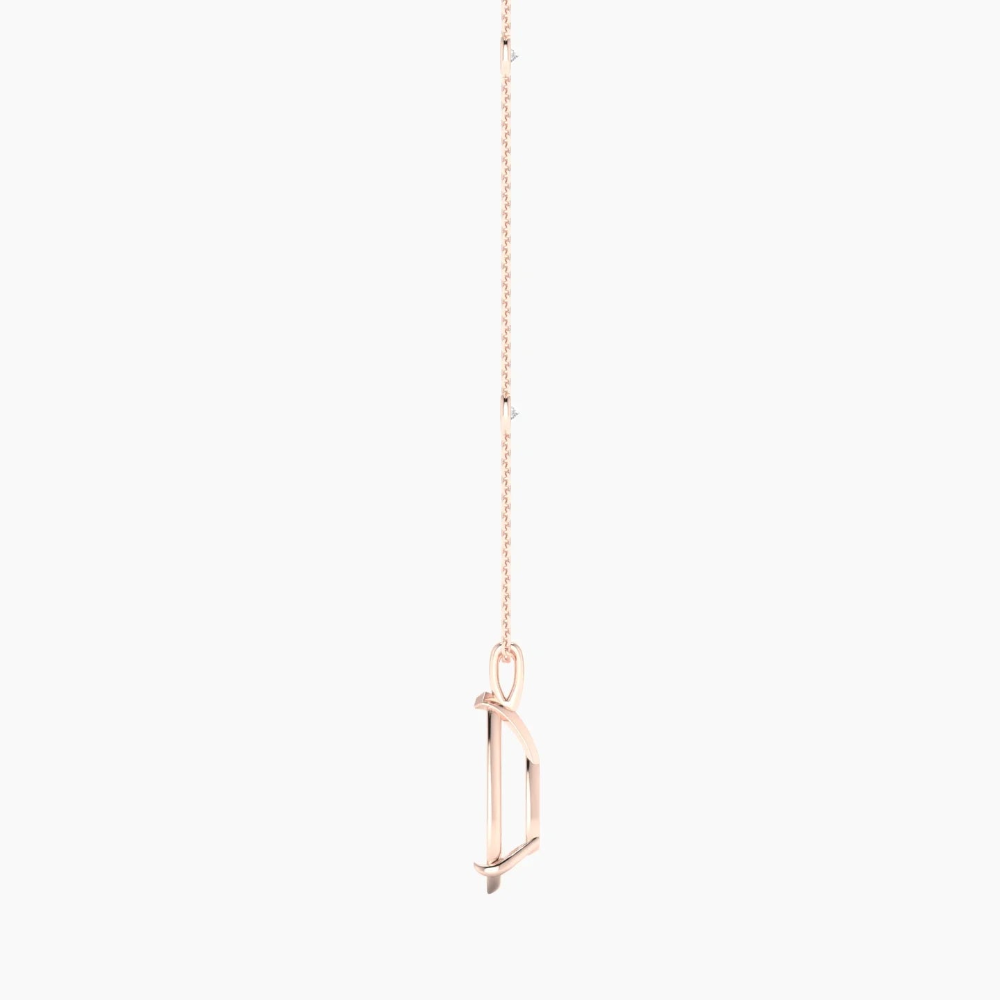 Hanging Solitaire with Sautoir | 18k Rose Gold 5-7.99 ct Pear Cut Pendant Setting
