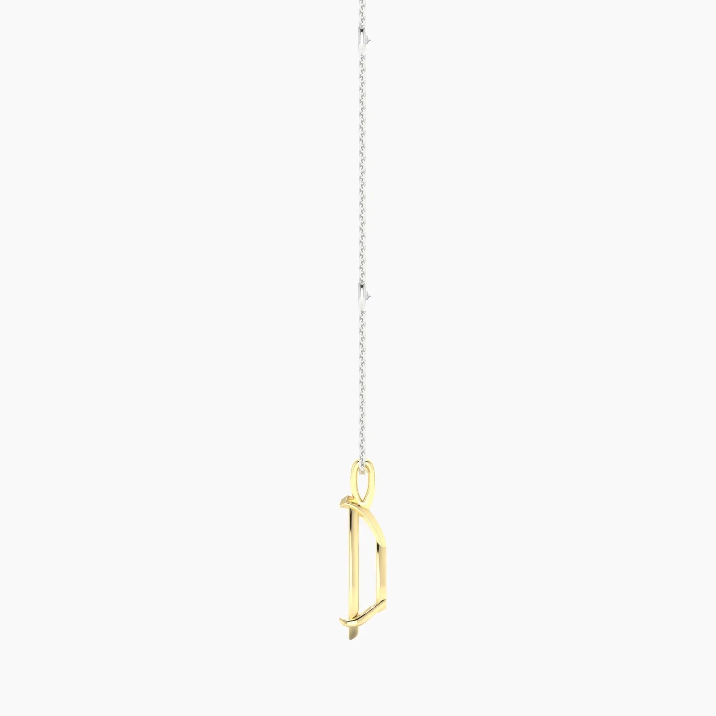 Hanging Solitaire with Sautoir | 18k White & Yellow Gold 5-7.99 ct Pear Cut Pendant Setting