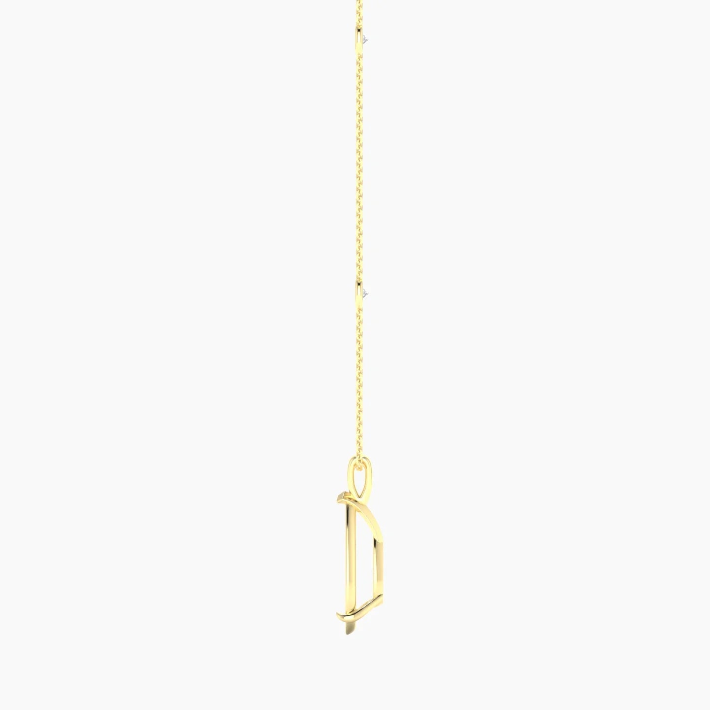 Hanging Solitaire with Sautoir | 18k Yellow Gold 5-7.99 ct Pear Cut Pendant Setting
