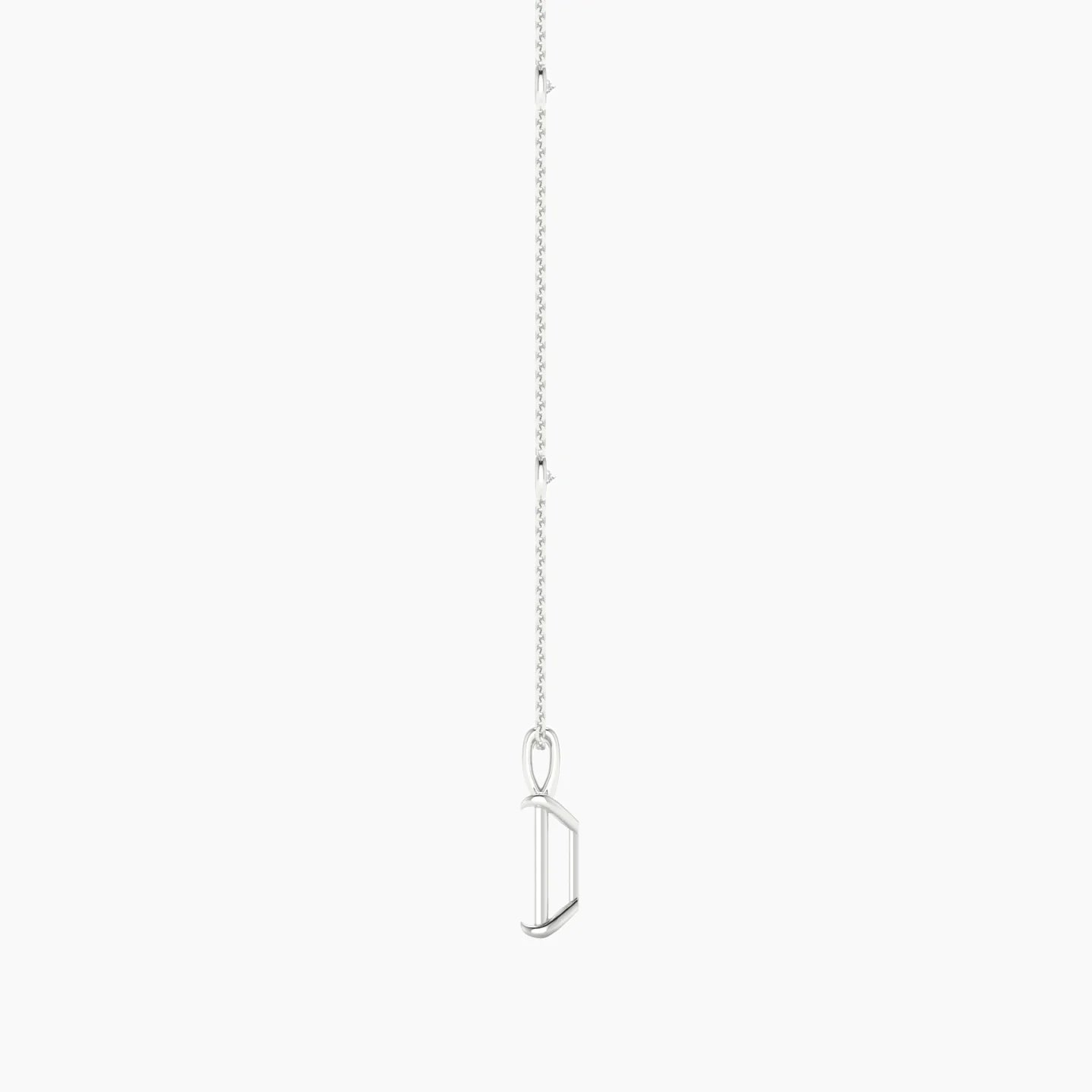 Hanging Solitaire with Sautoir | 18k White Gold 3-4.99 ct Radiant Cut Pendant Setting
