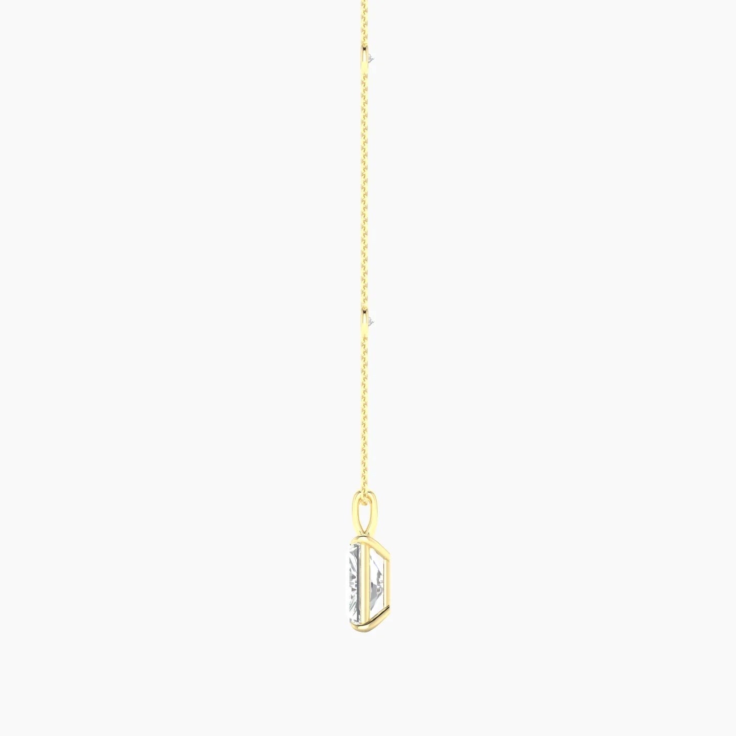 Hanging Solitaire with Sautoir | 18k Yellow Gold 3 ct Radiant Cut Pendant Setting