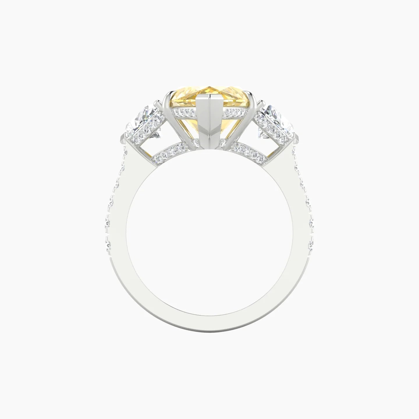 Heart Trilogy with Reverse Shank | 18k White Gold 5 ct Marquise Cut Ring