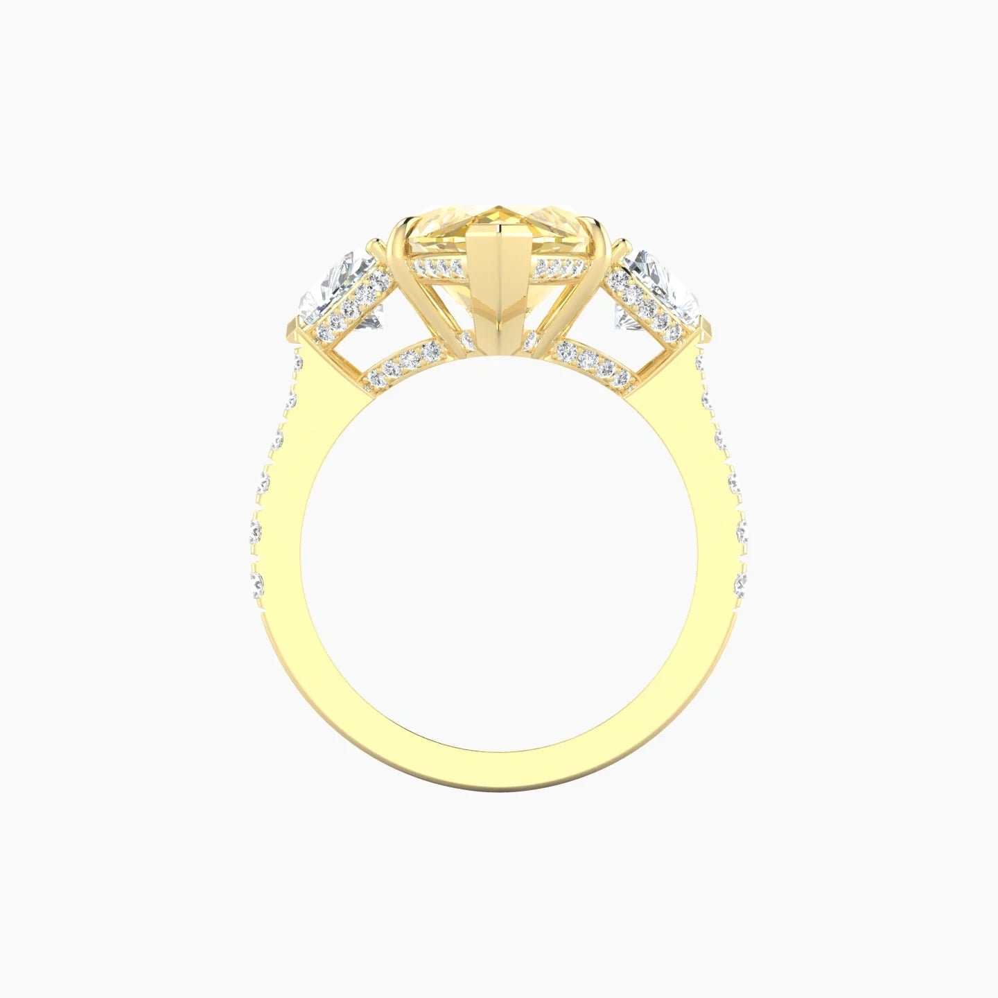 Heart Trilogy with Reverse Shank | 18k Yellow Gold 5 ct Marquise Cut Ring