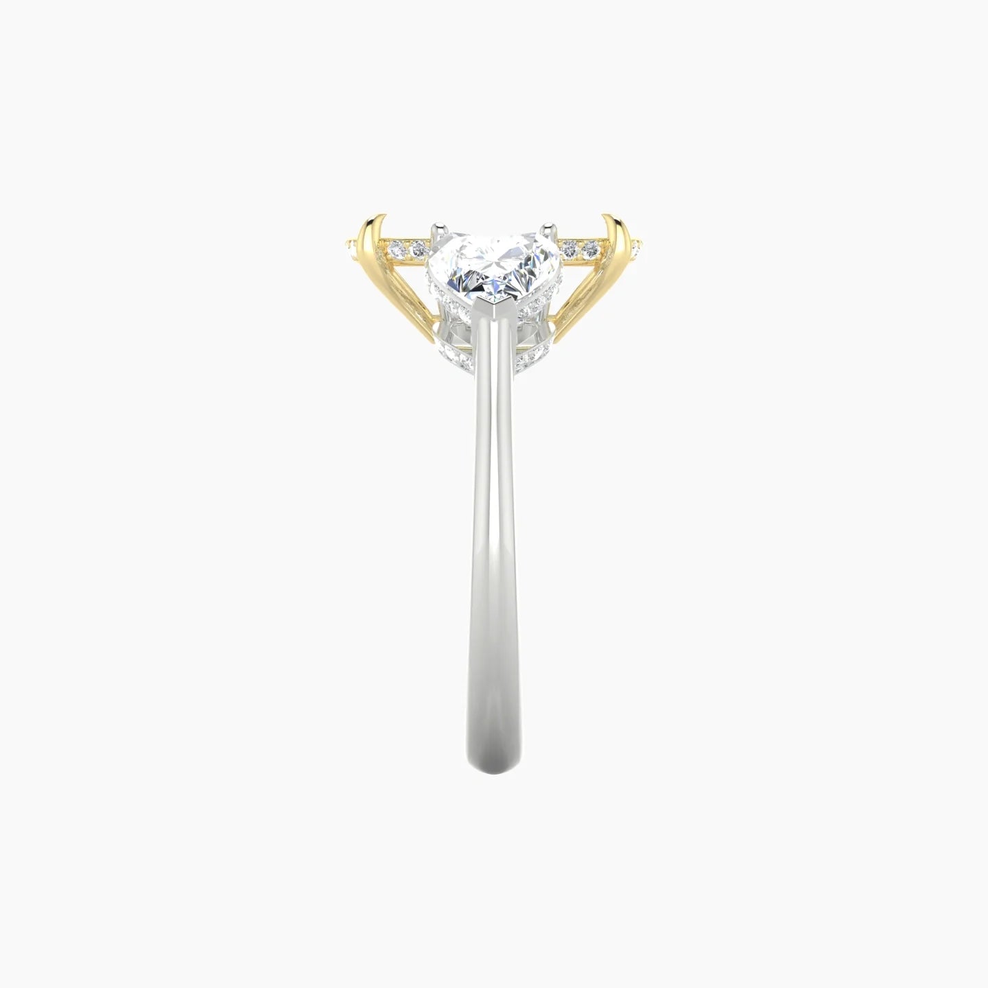 Heart Trilogy | 18k White & Yellow Gold 5-7.99 ct Cushion Cut Ring Setting
