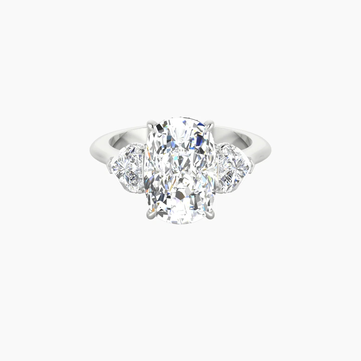 Heart Trilogy | 18k White Gold 5 ct Cushion Cut Ring