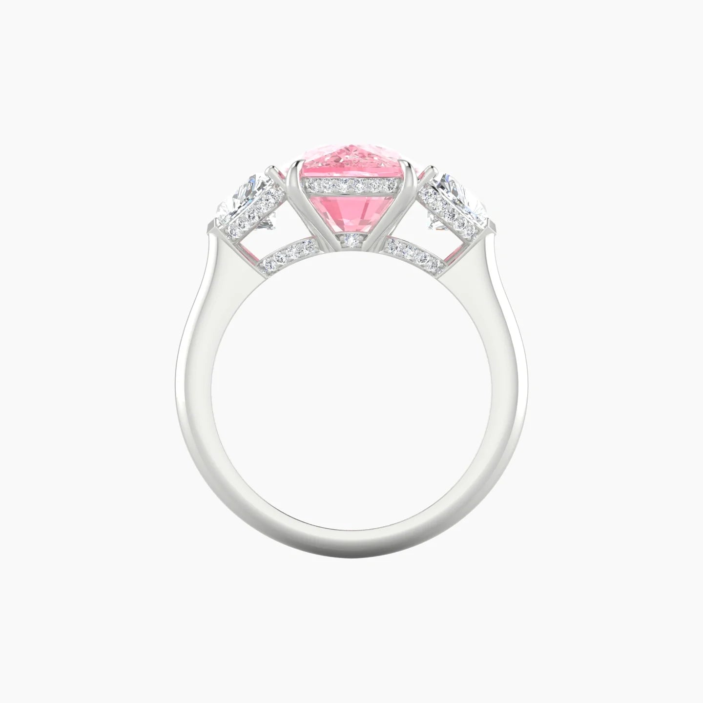 Heart Trilogy | 18k White Gold 5 ct Cushion Cut Ring