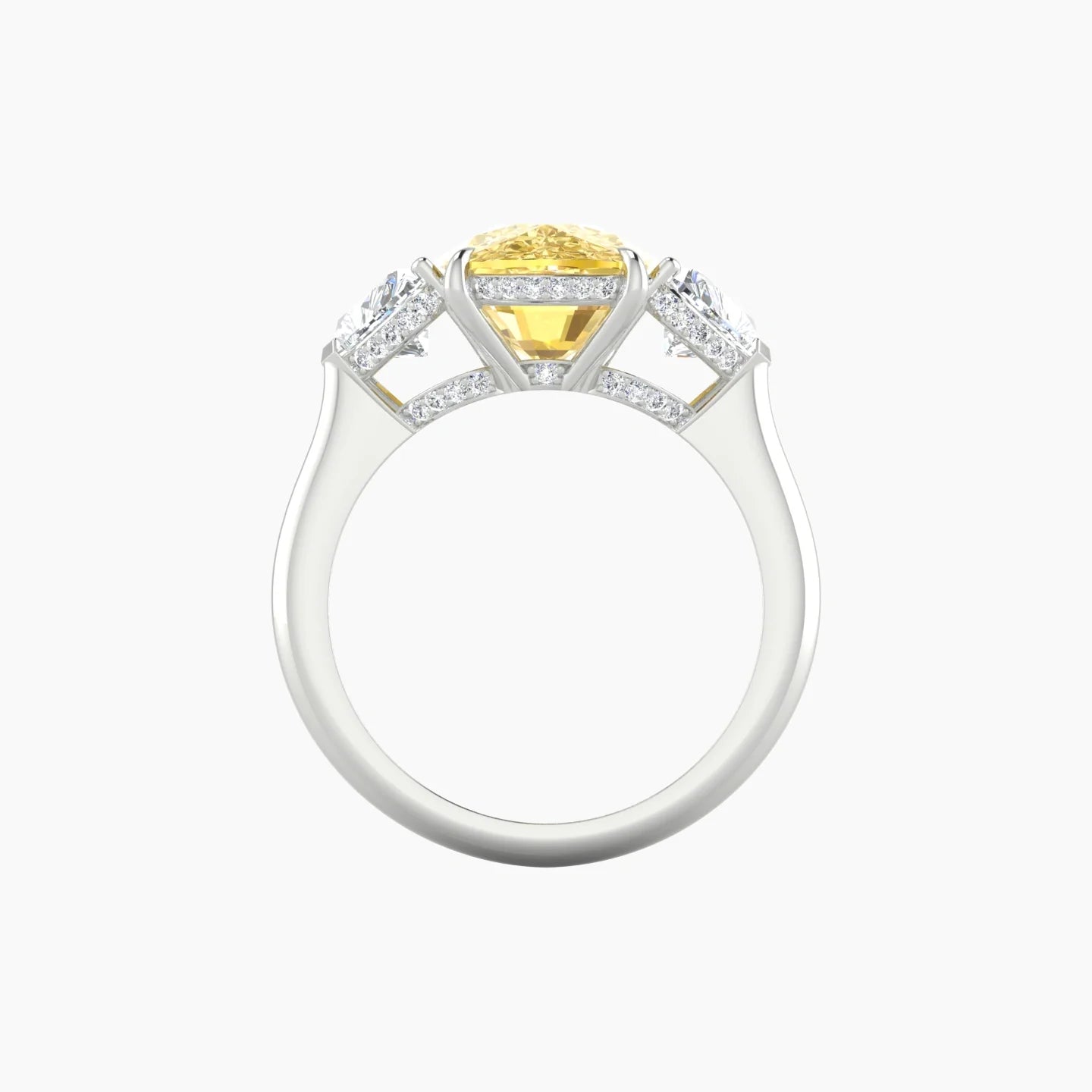 Heart Trilogy | 18k White Gold 5 ct Cushion Cut Ring