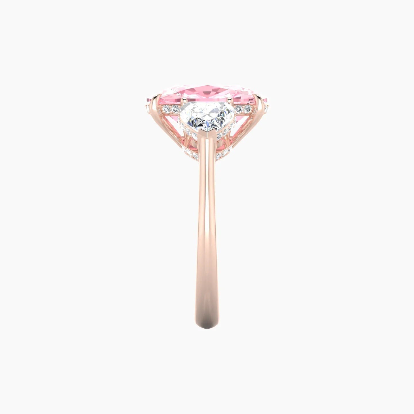 Heart Trilogy | 18k Rose Gold 5 ct Cushion Cut Ring