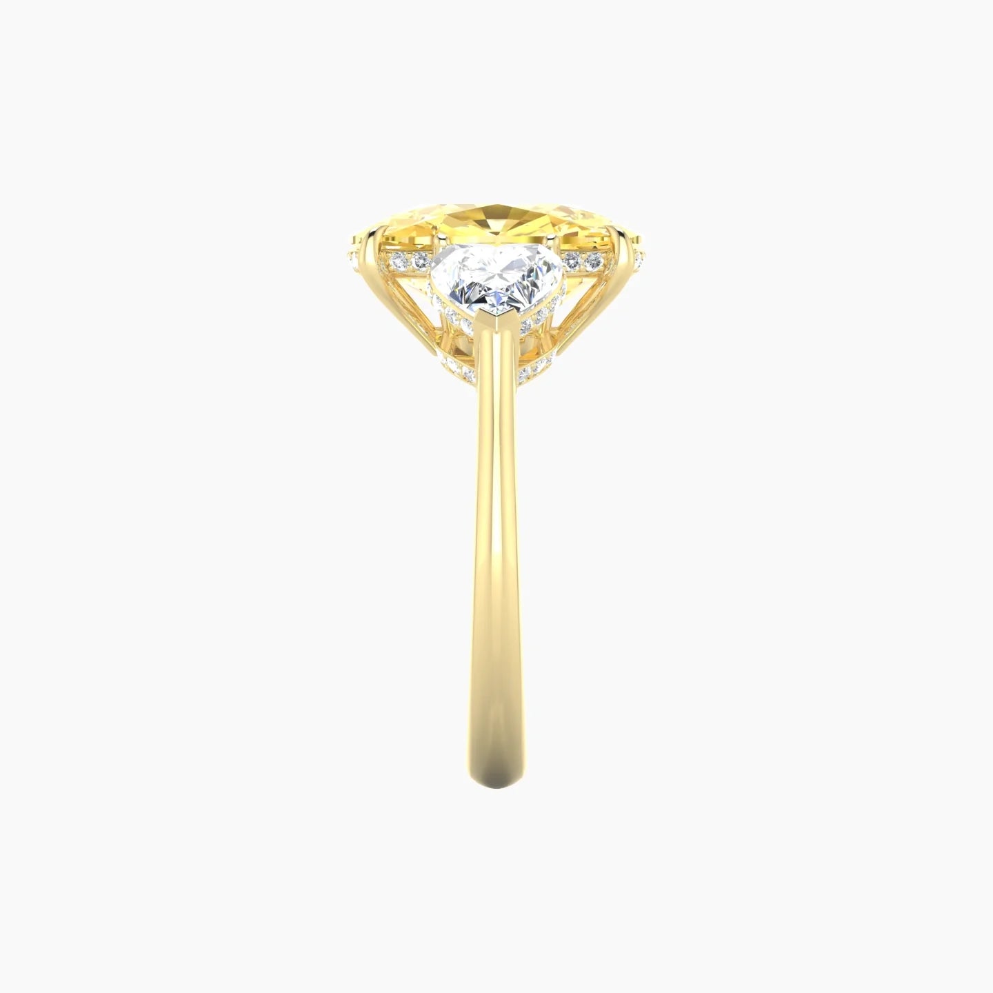 Heart Trilogy | 18k Yellow Gold 5 ct Cushion Cut Ring
