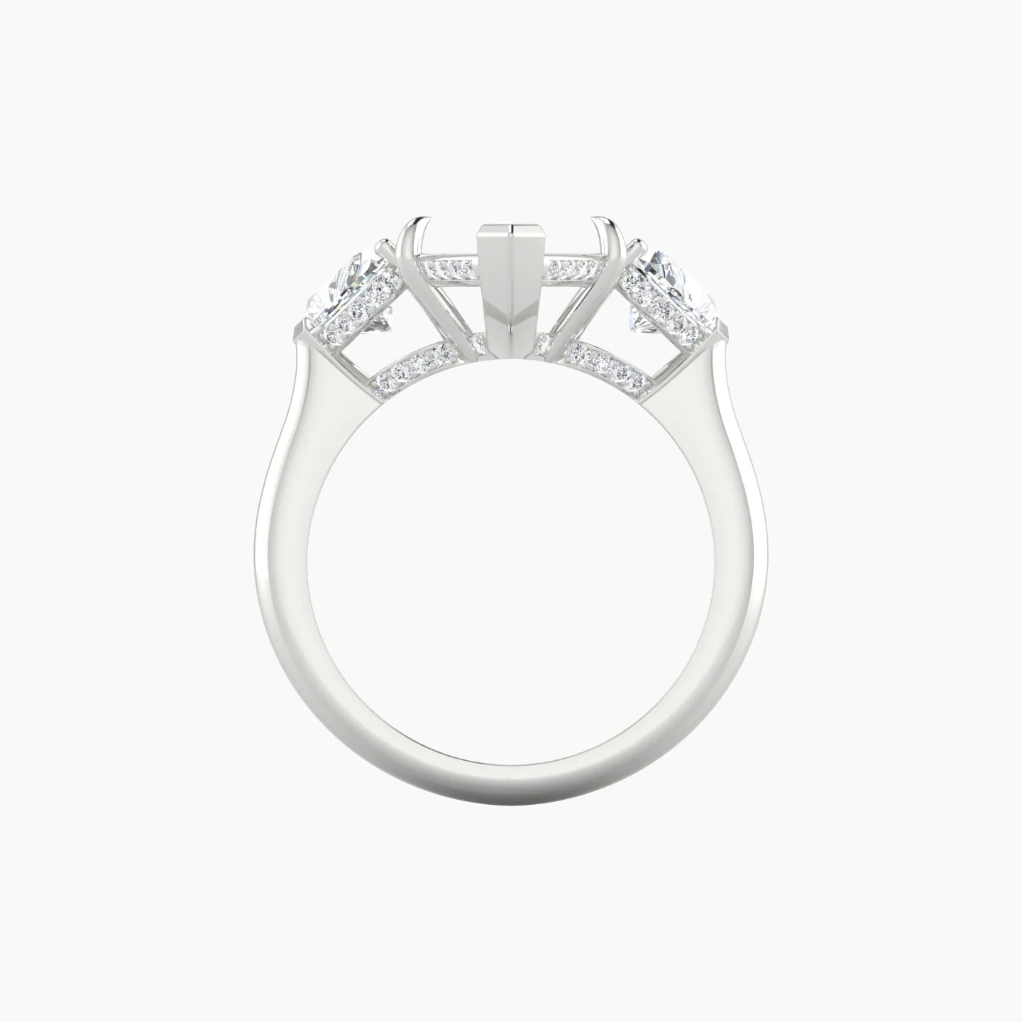 Heart Trilogy | 18k White Gold 5-7.99 ct Marquise Cut Ring Setting