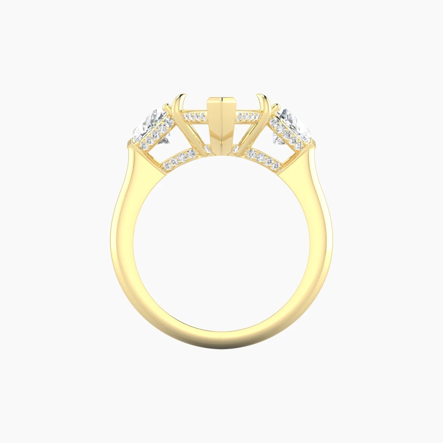 Heart Trilogy | 18k Yellow Gold 5-7.99 ct Marquise Cut Ring Setting