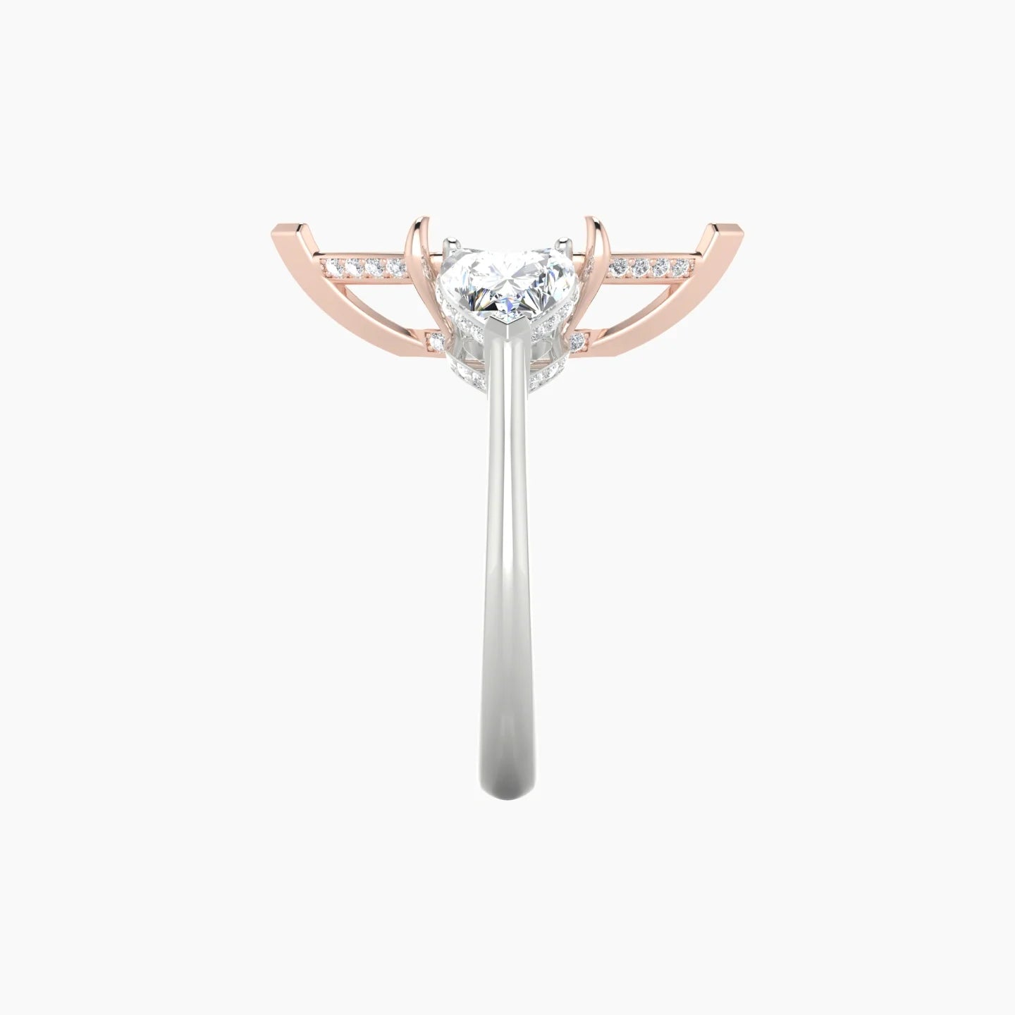 Heart Trilogy | 18k White & Rose Gold 5-7.99 ct Marquise Cut Ring Setting