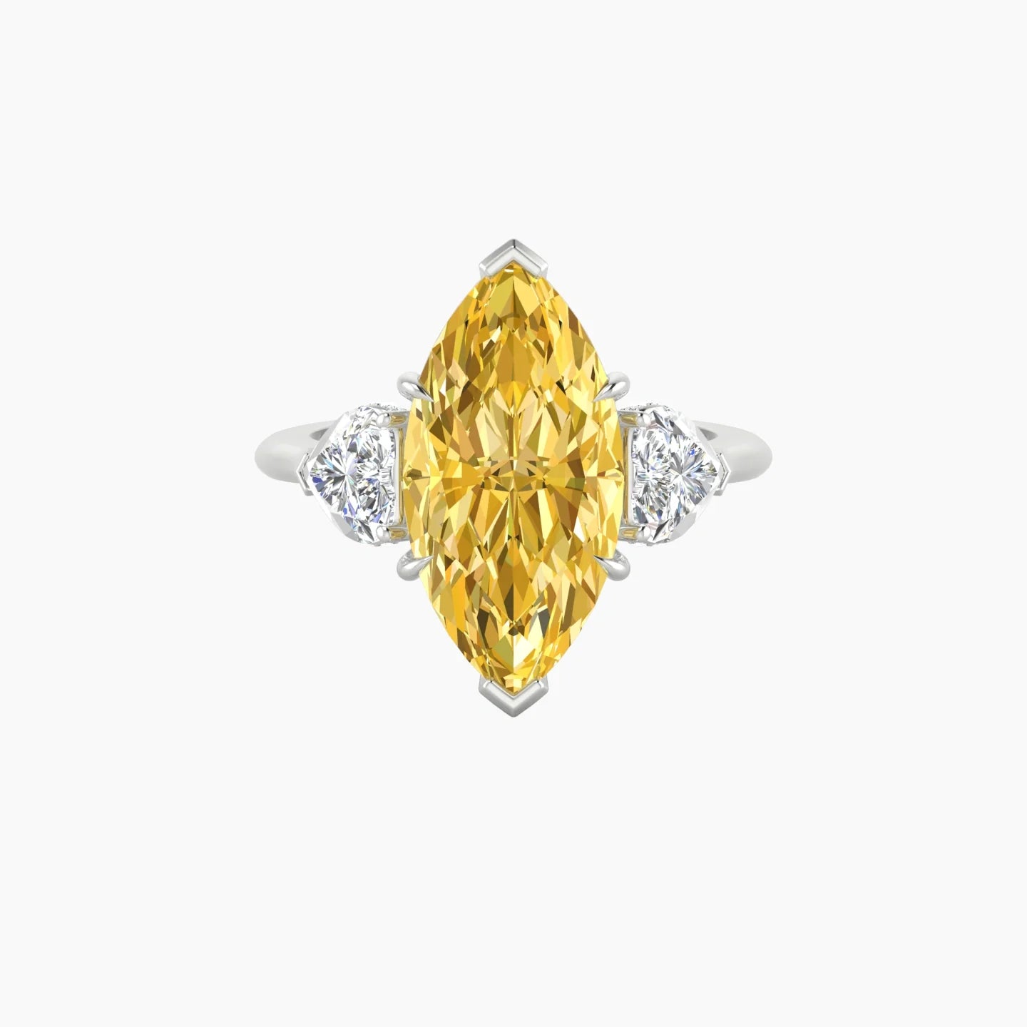 Heart Trilogy | 18k White Gold 5 ct Marquise Cut Ring