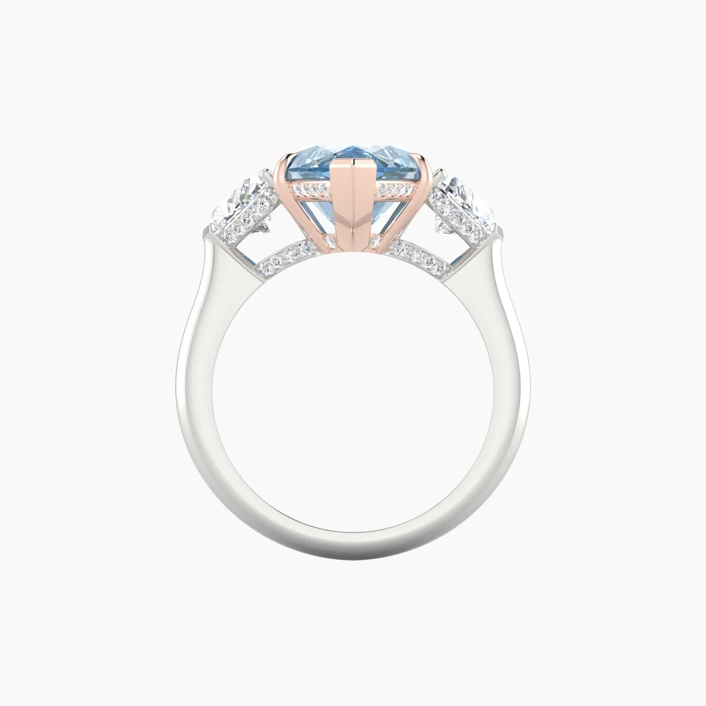 Heart Trilogy | 18k White & Rose Gold 5 ct Marquise Cut Ring