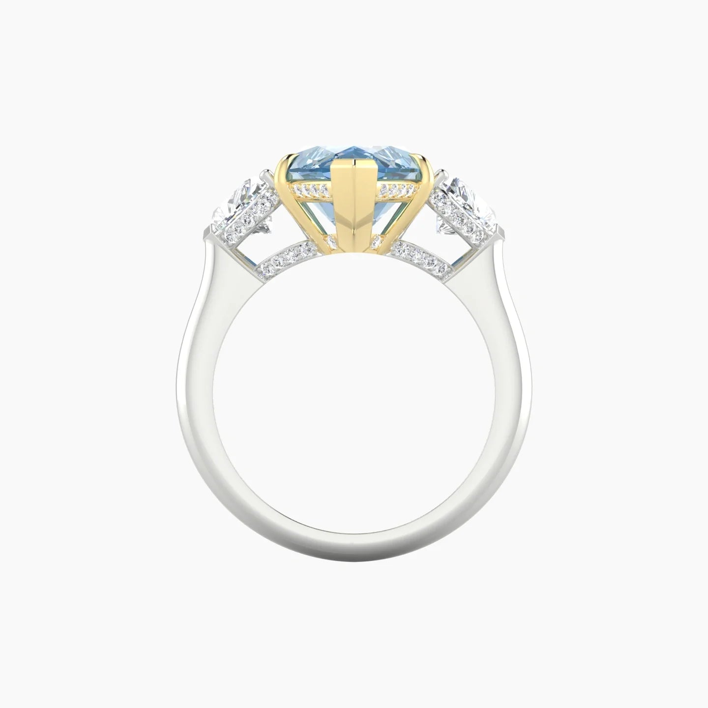 Heart Trilogy | 18k White & Yellow Gold 5 ct Marquise Cut Ring