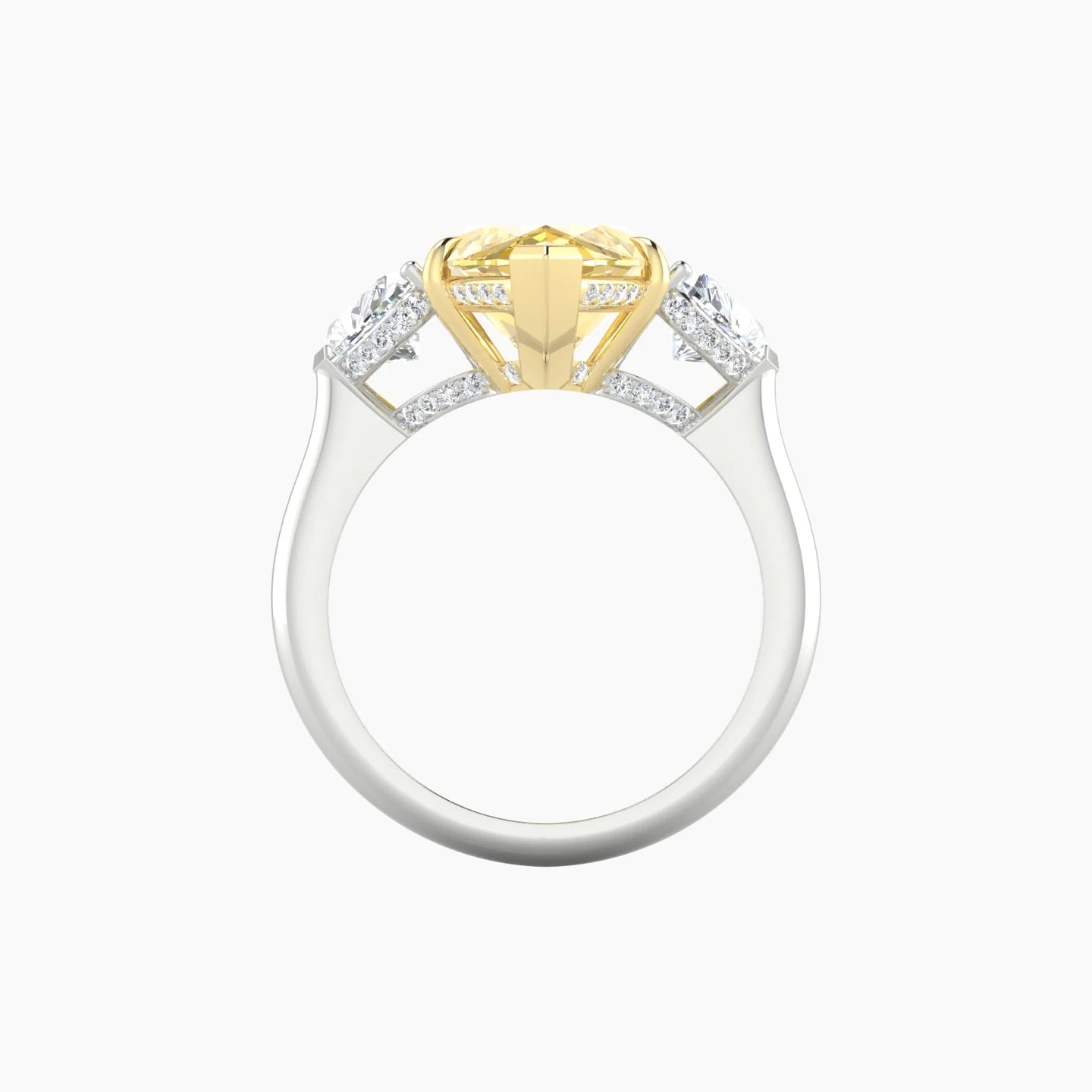 Heart Trilogy | 18k White & Yellow Gold 5 ct Marquise Cut Ring
