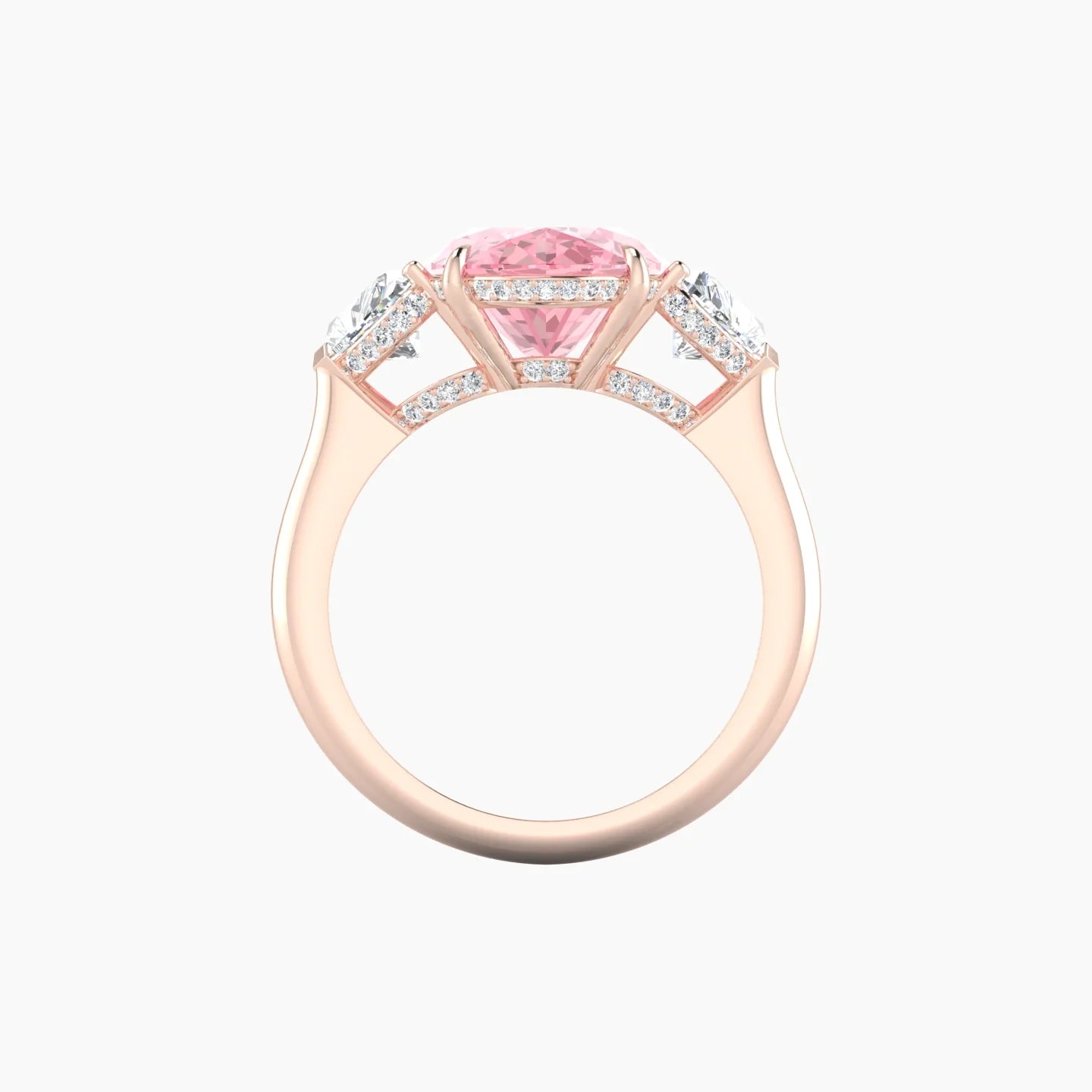 Heart Trilogy | 18k Rose Gold 5 ct Oval Cut Ring