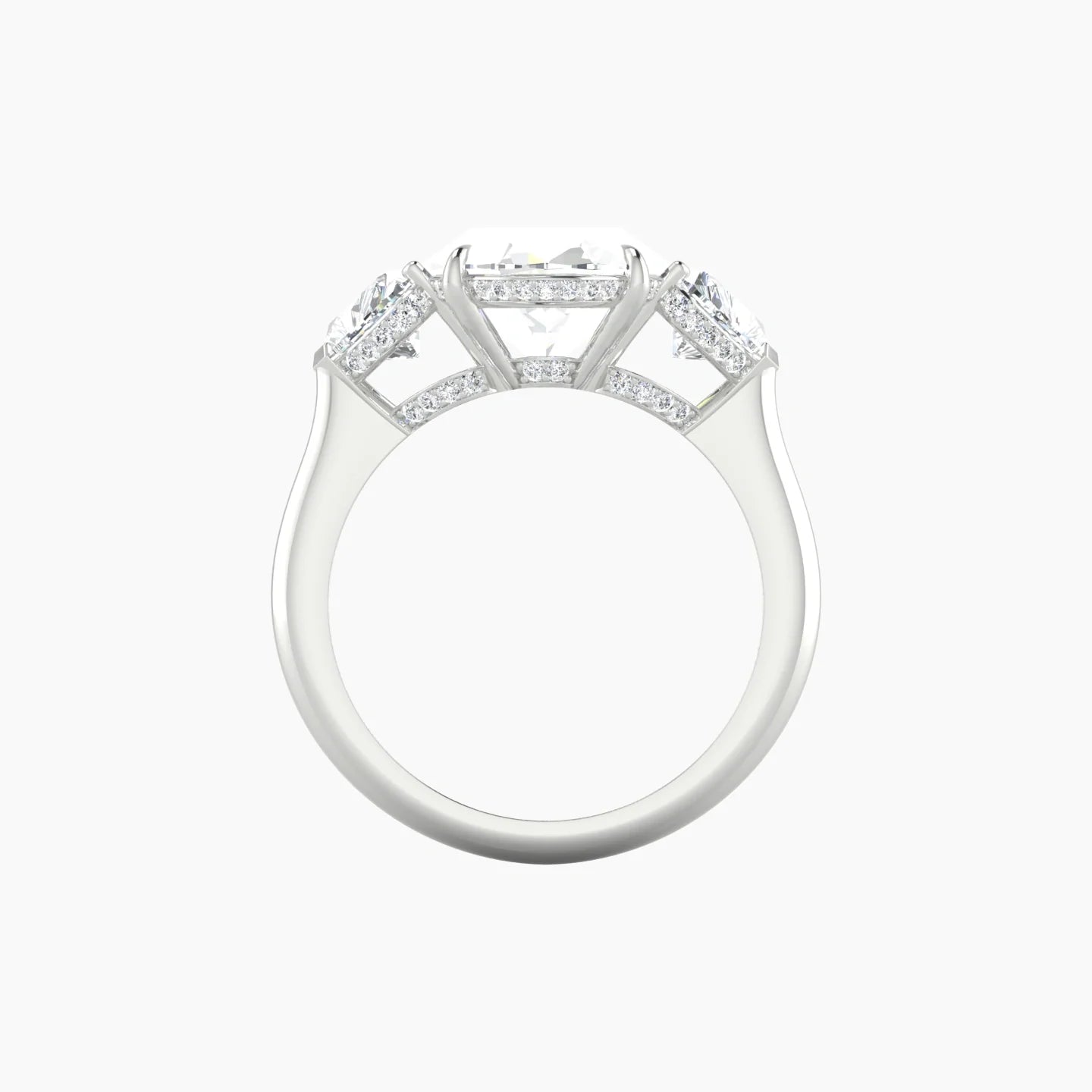 Heart Trilogy | 18k White Gold 5 ct Oval Cut Ring