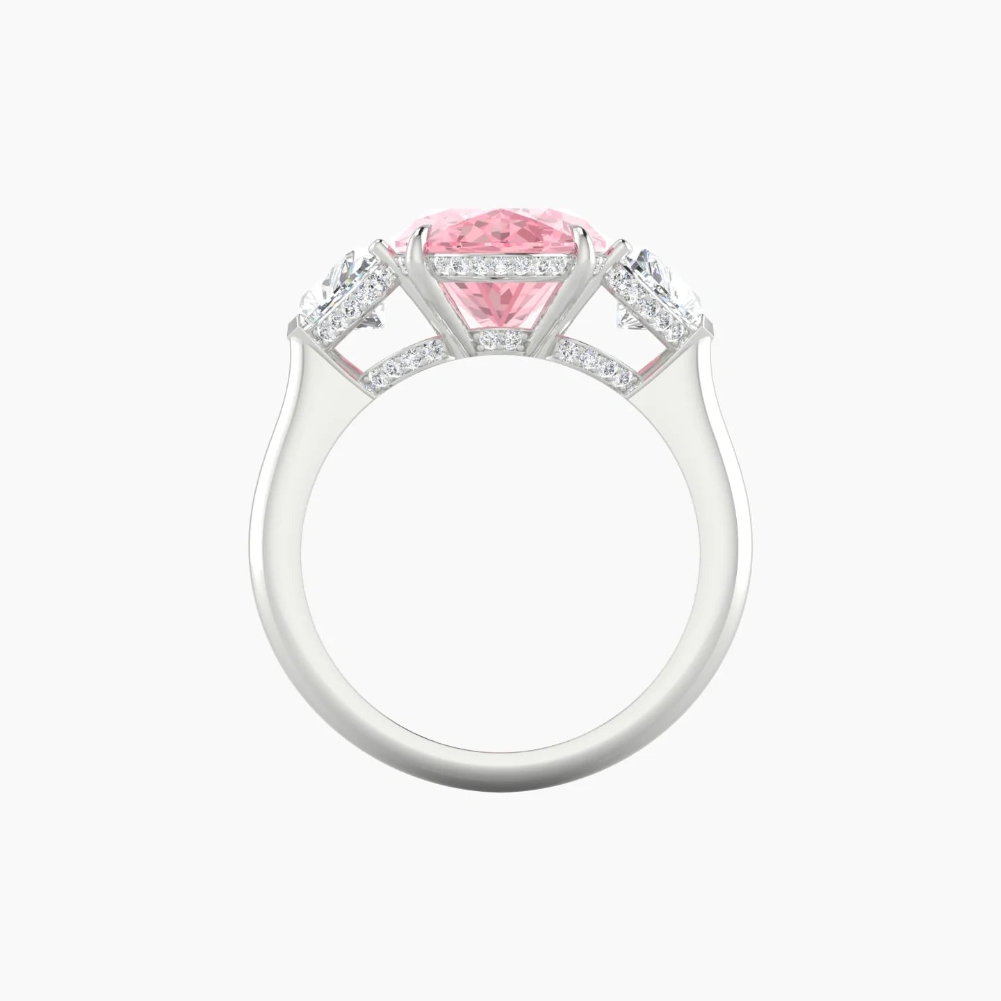 Heart Trilogy | 18k White Gold 5 ct Oval Cut Ring
