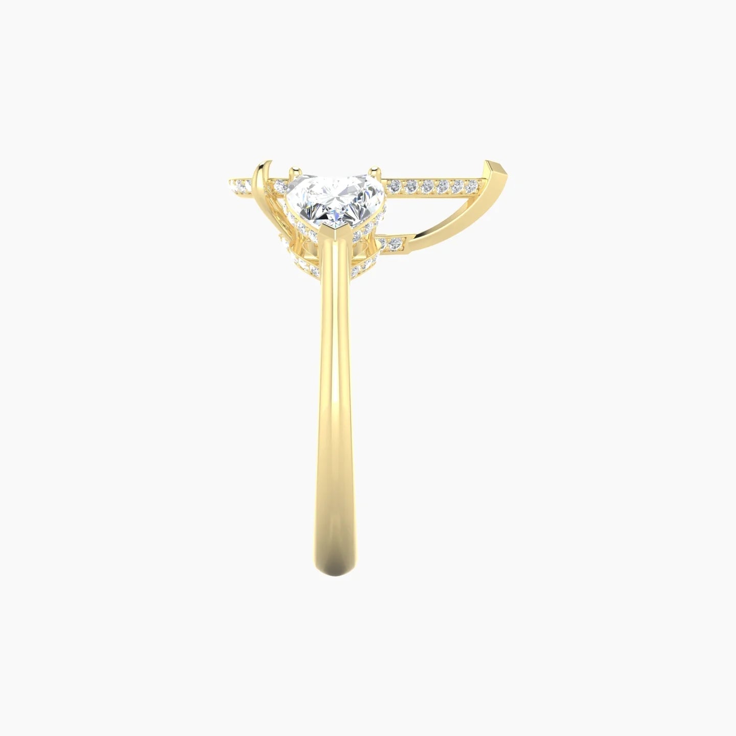 Heart Trilogy | 18k Yellow Gold 5-7.99 ct Pear Cut Ring Setting