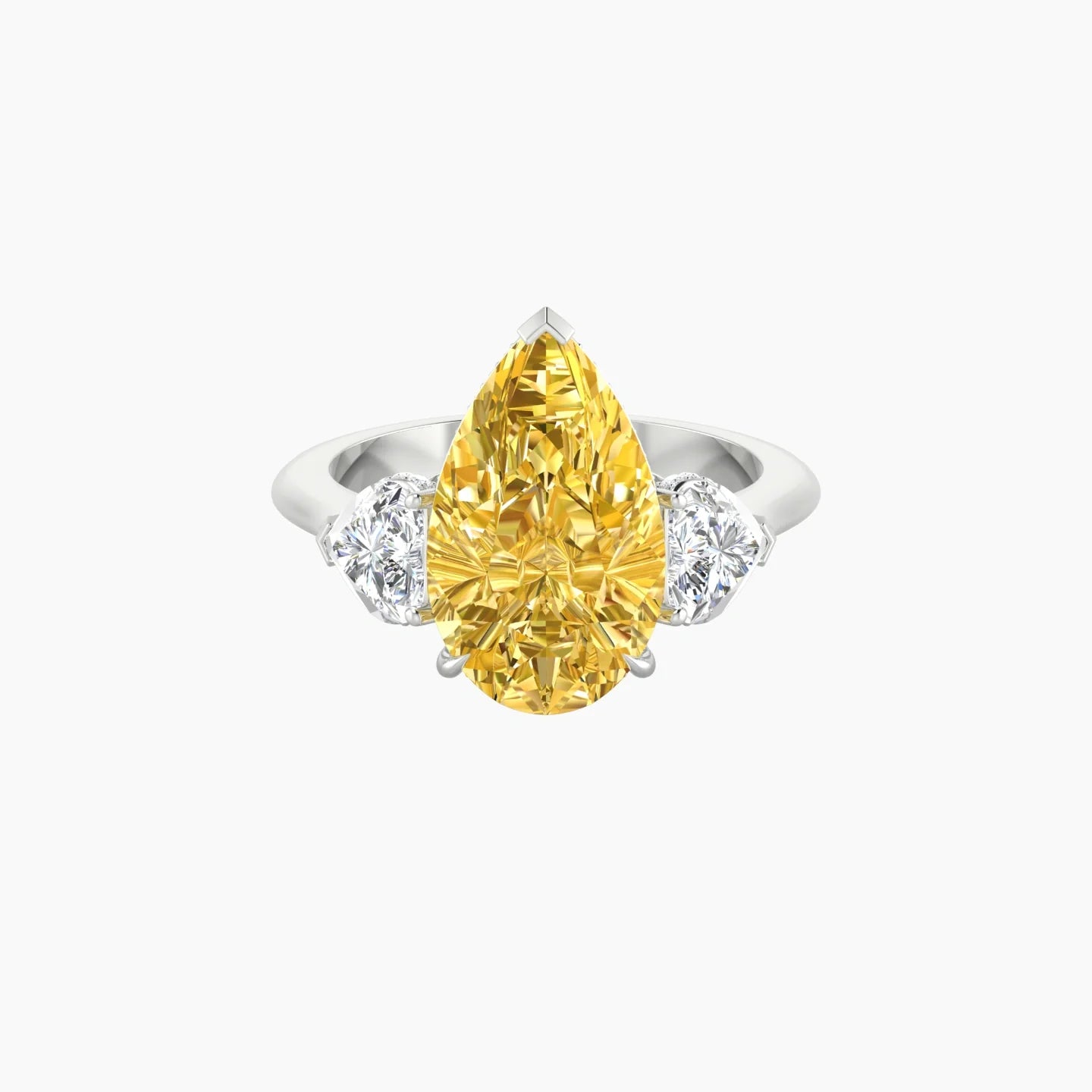 Heart Trilogy | 18k White Gold 5 ct Pear Cut Ring