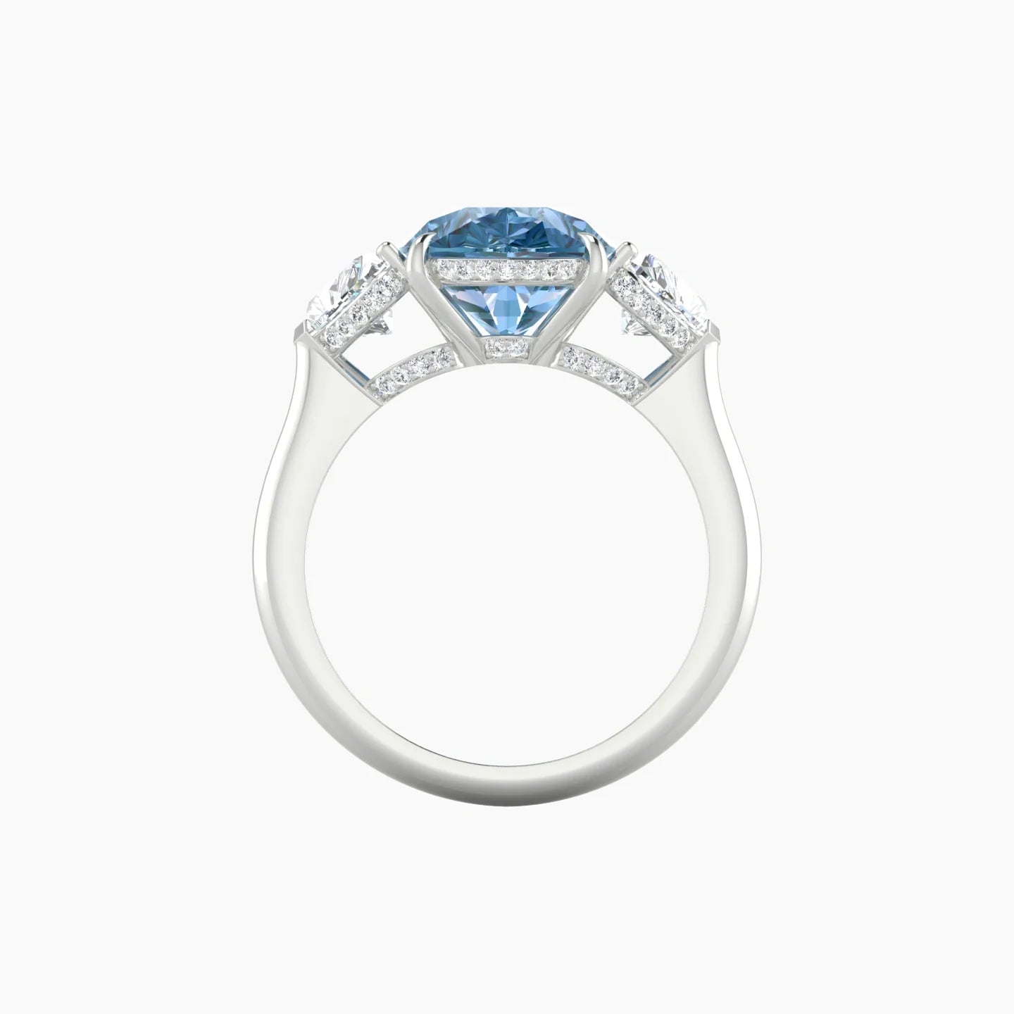 Intricate Heart Trilogy | 18k White Gold 5 ct Pear Pink Lab Diamond Ring