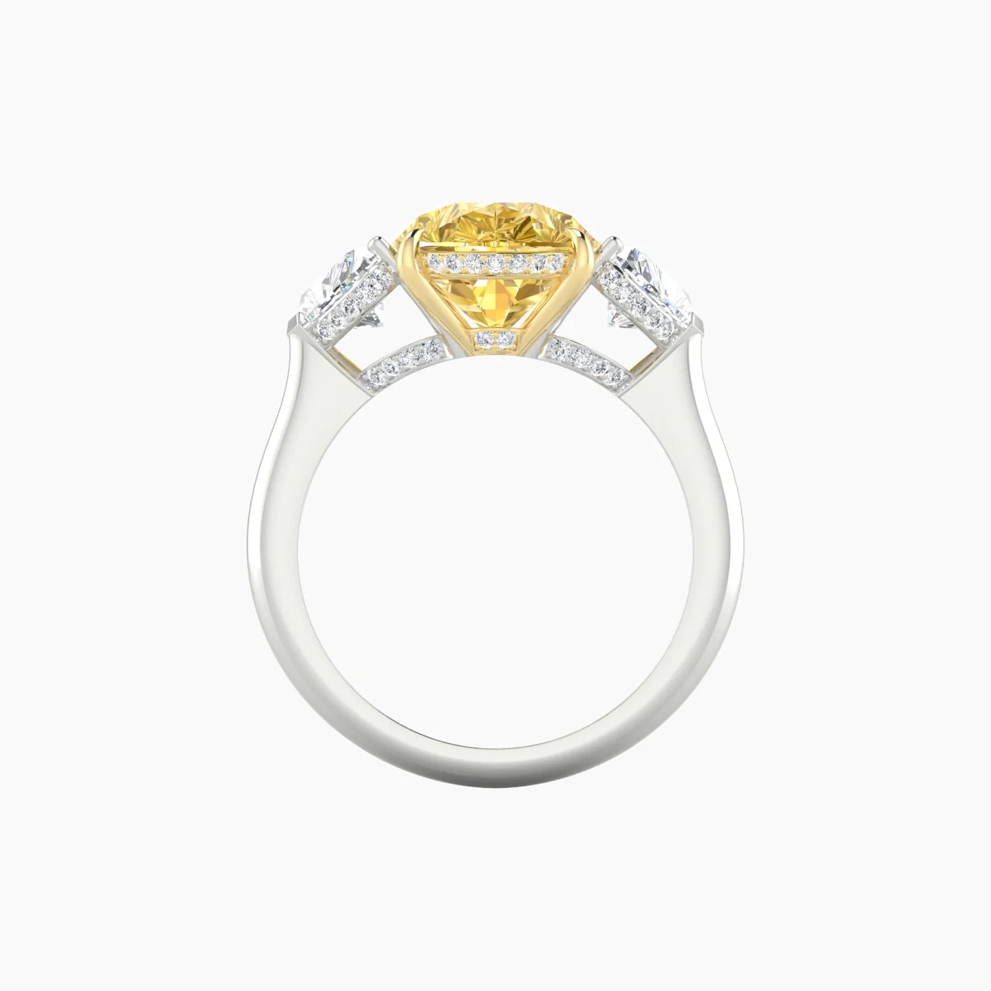 Heart Trilogy | 18k White & Yellow Gold 5 ct Pear Cut Ring
