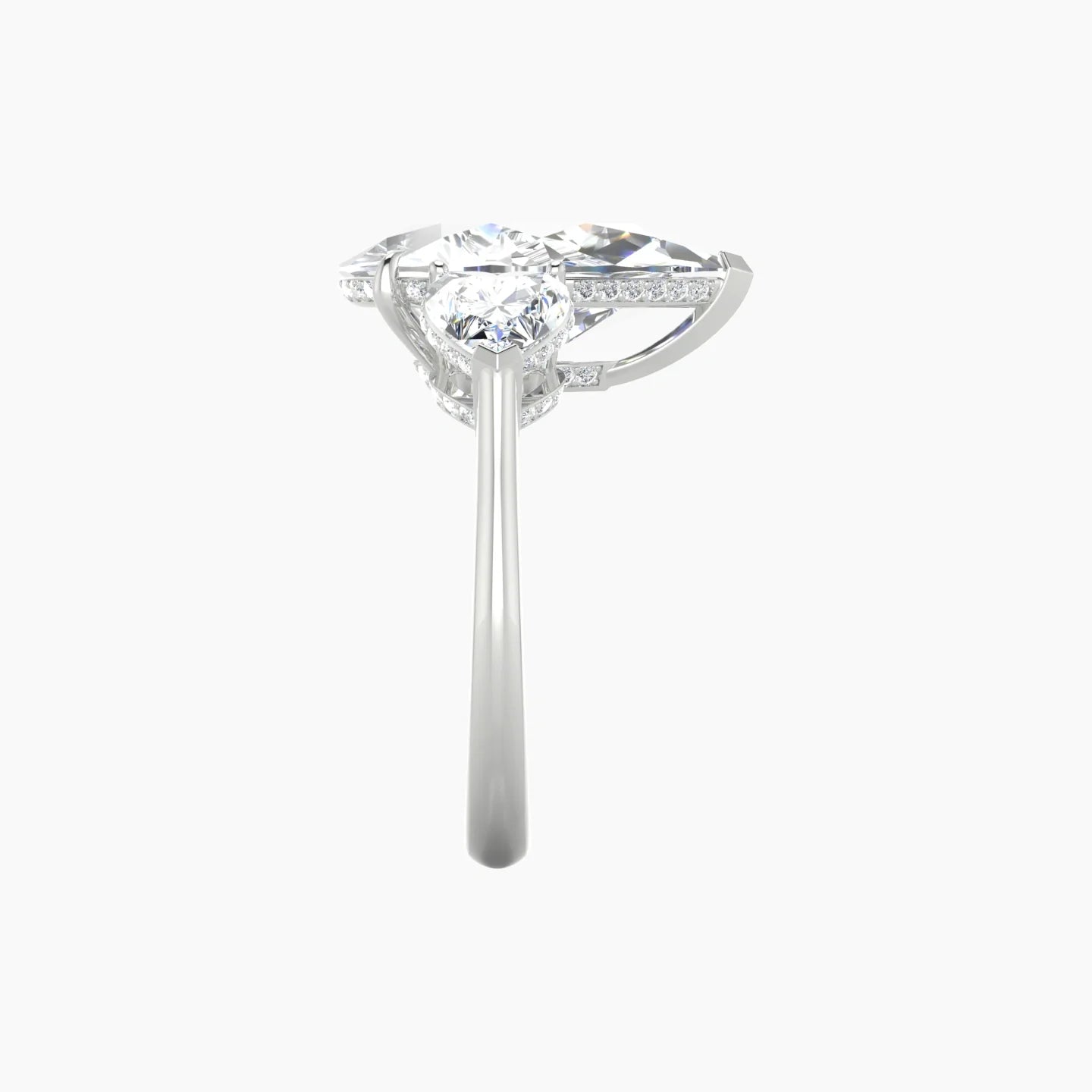 Heart Trilogy | 18k White Gold 5 ct Pear Cut Ring