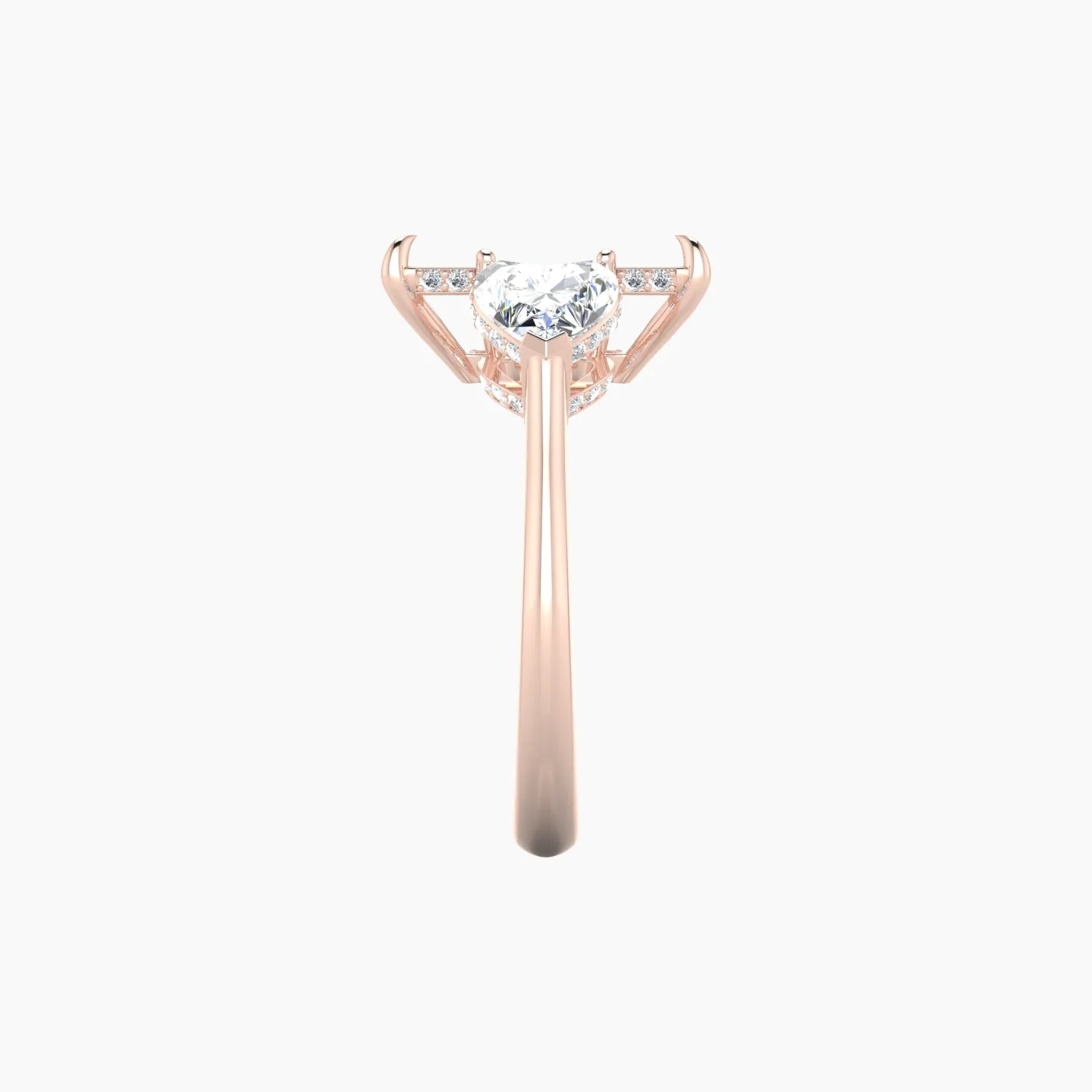Heart Trilogy | 18k Rose Gold 5-7.99 ct Radiant Cut Ring Setting