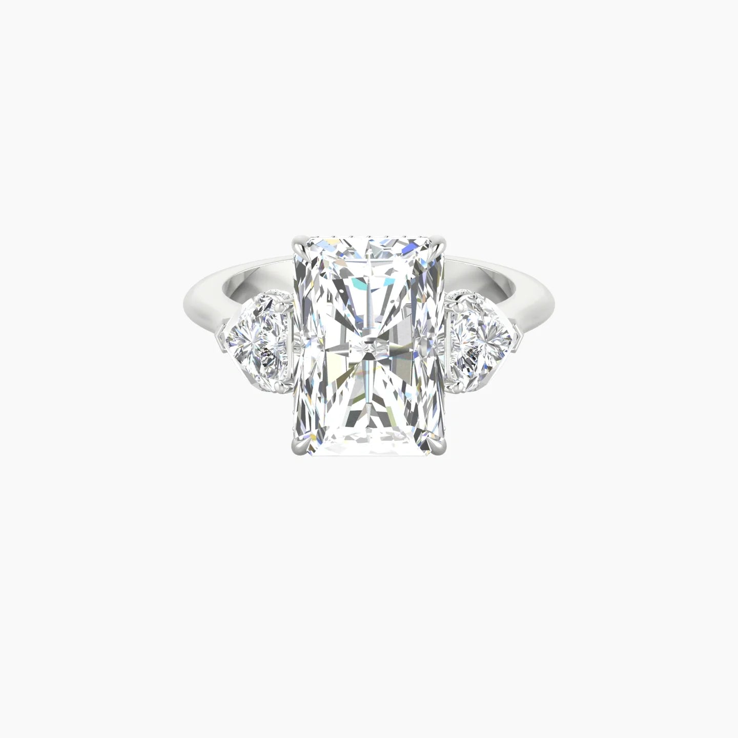 Heart Trilogy | 18k White Gold 5 ct Radiant Cut Ring