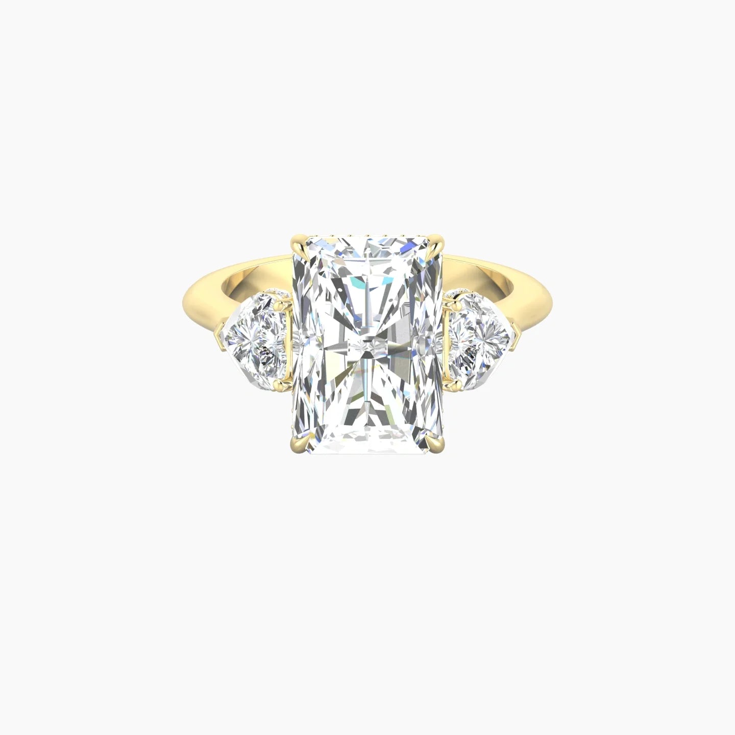 Heart Trilogy | 18k Yellow Gold 5 ct Radiant Cut Ring