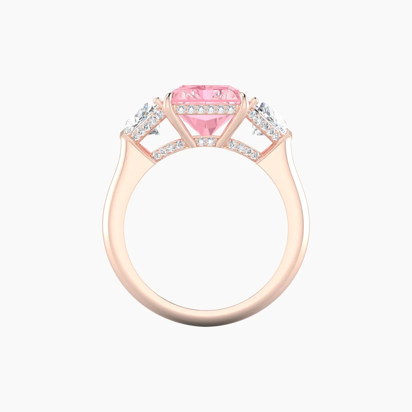 Heart Trilogy | 18k Rose Gold 5 ct Radiant Cut Ring