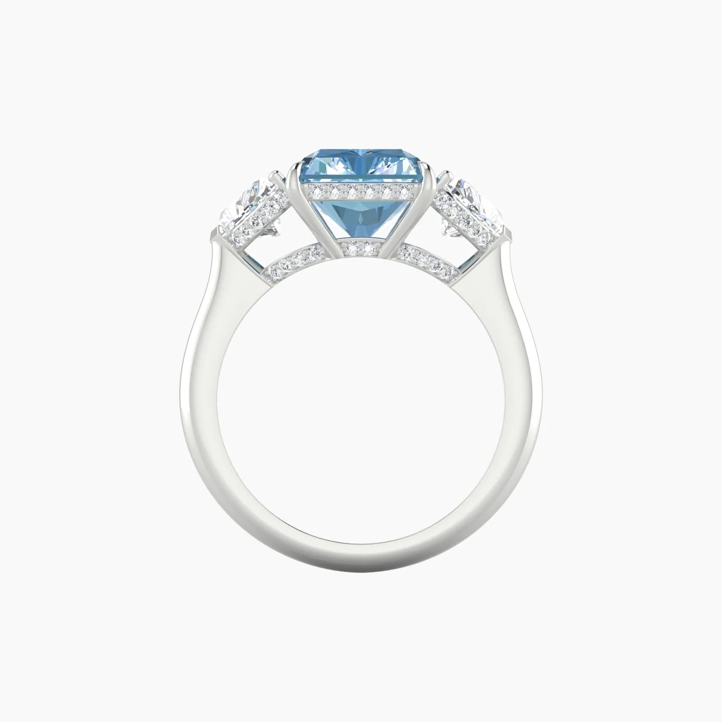 Heart Trilogy | 18k White Gold 5 ct Radiant Cut Ring