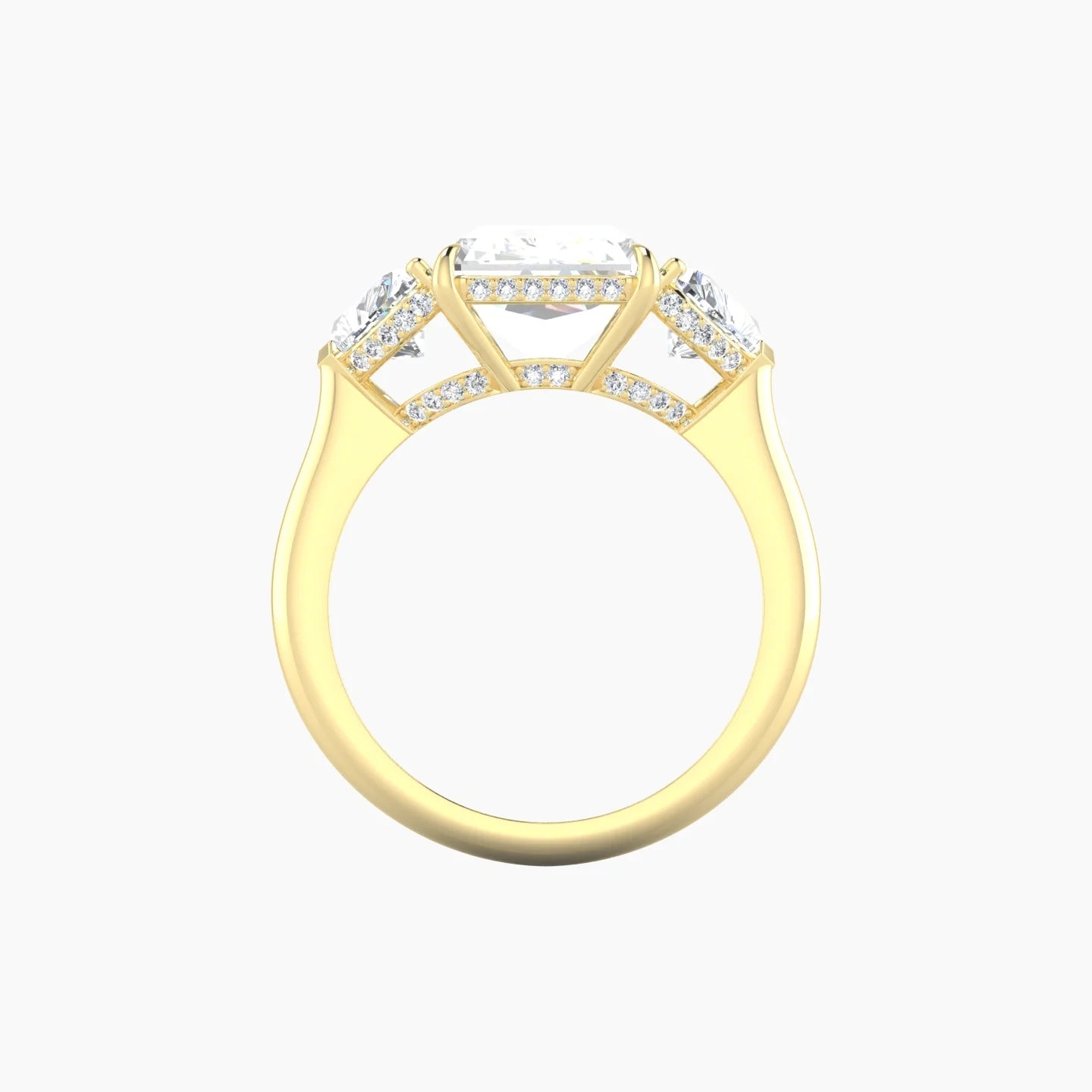 Heart Trilogy | 18k Yellow Gold 5 ct Radiant Cut Ring