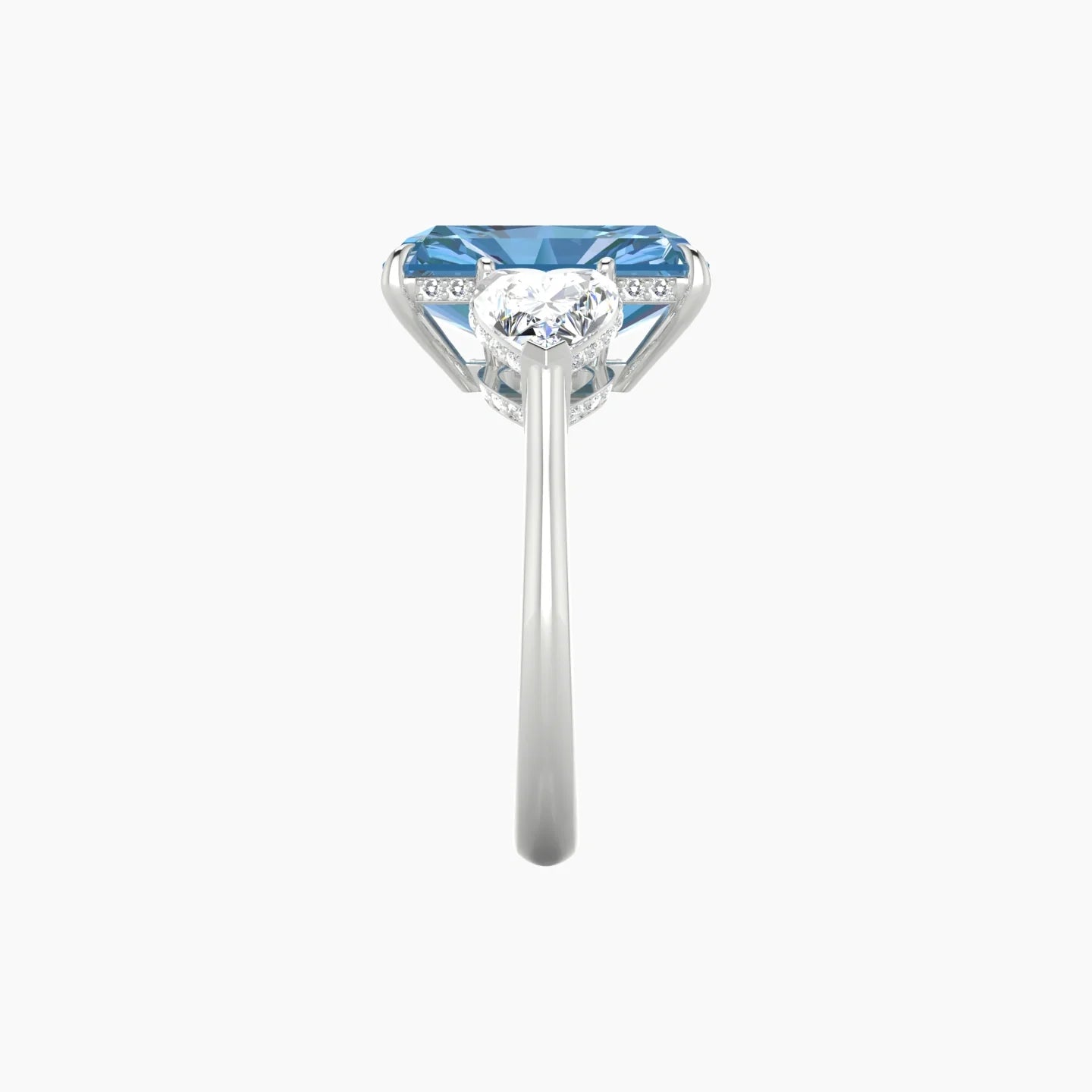 Heart Trilogy | 18k White Gold 5 ct Radiant Cut Ring