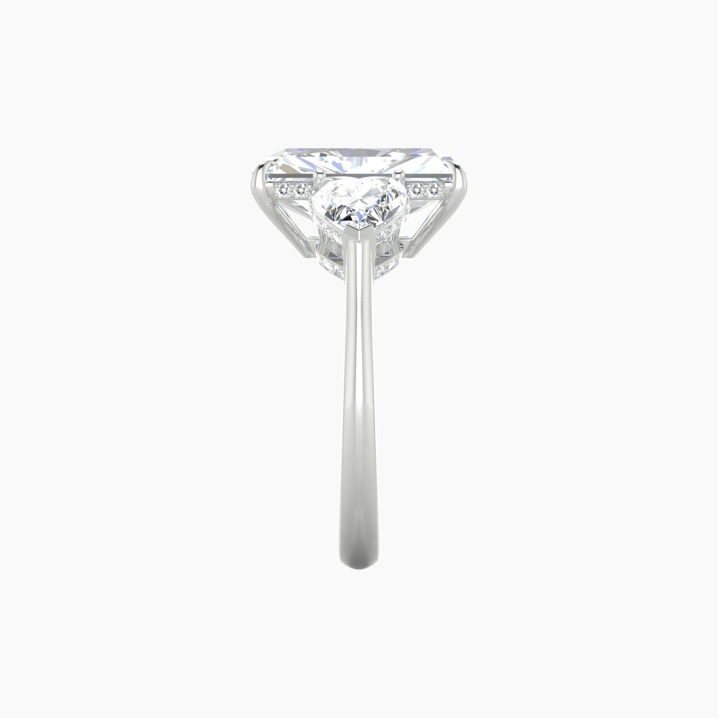 Heart Trilogy | 18k White Gold 5 ct Radiant Cut Ring