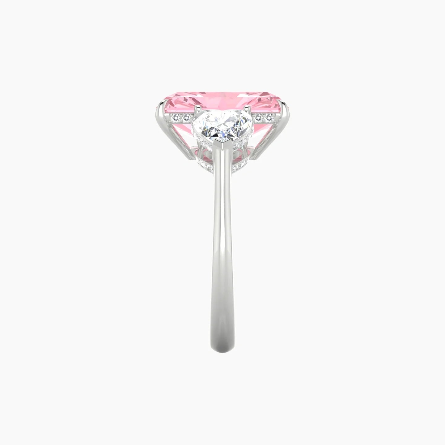 Heart Trilogy | 18k White Gold 5 ct Radiant Cut Ring