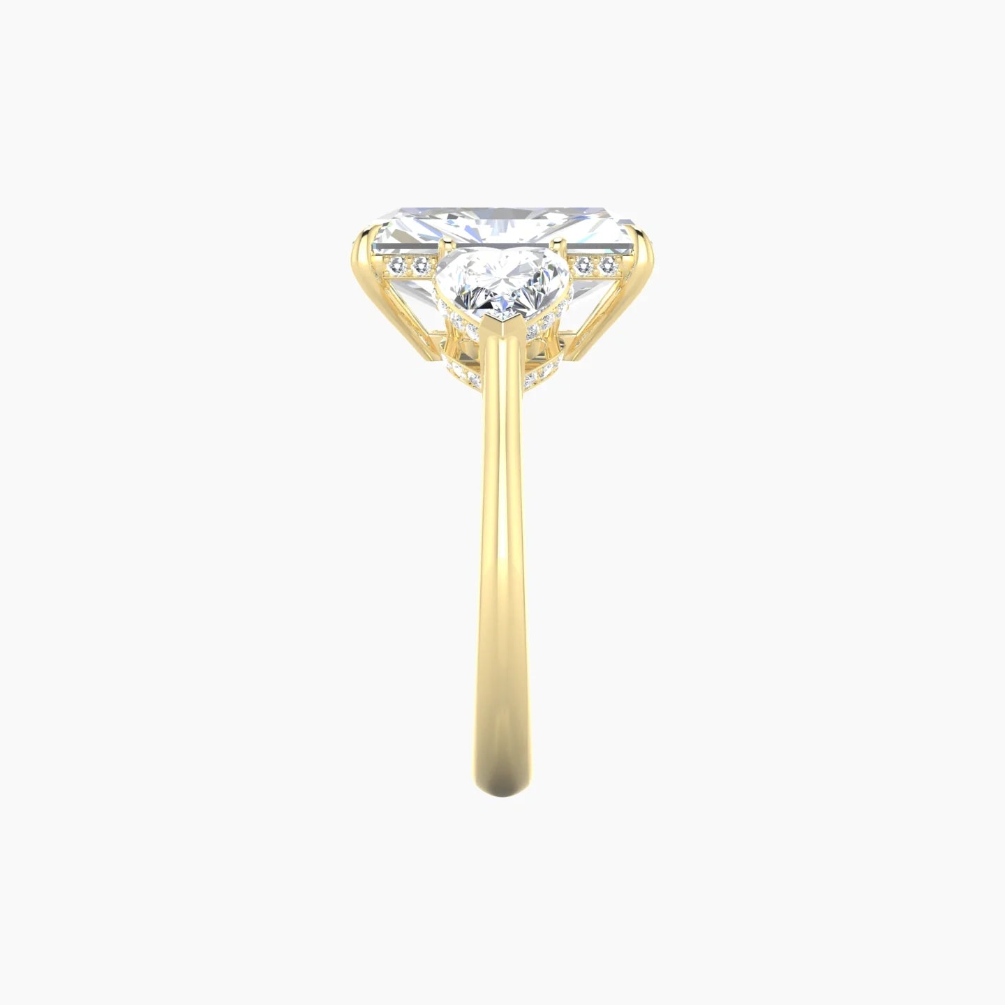 Heart Trilogy | 18k Yellow Gold 5 ct Radiant Cut Ring