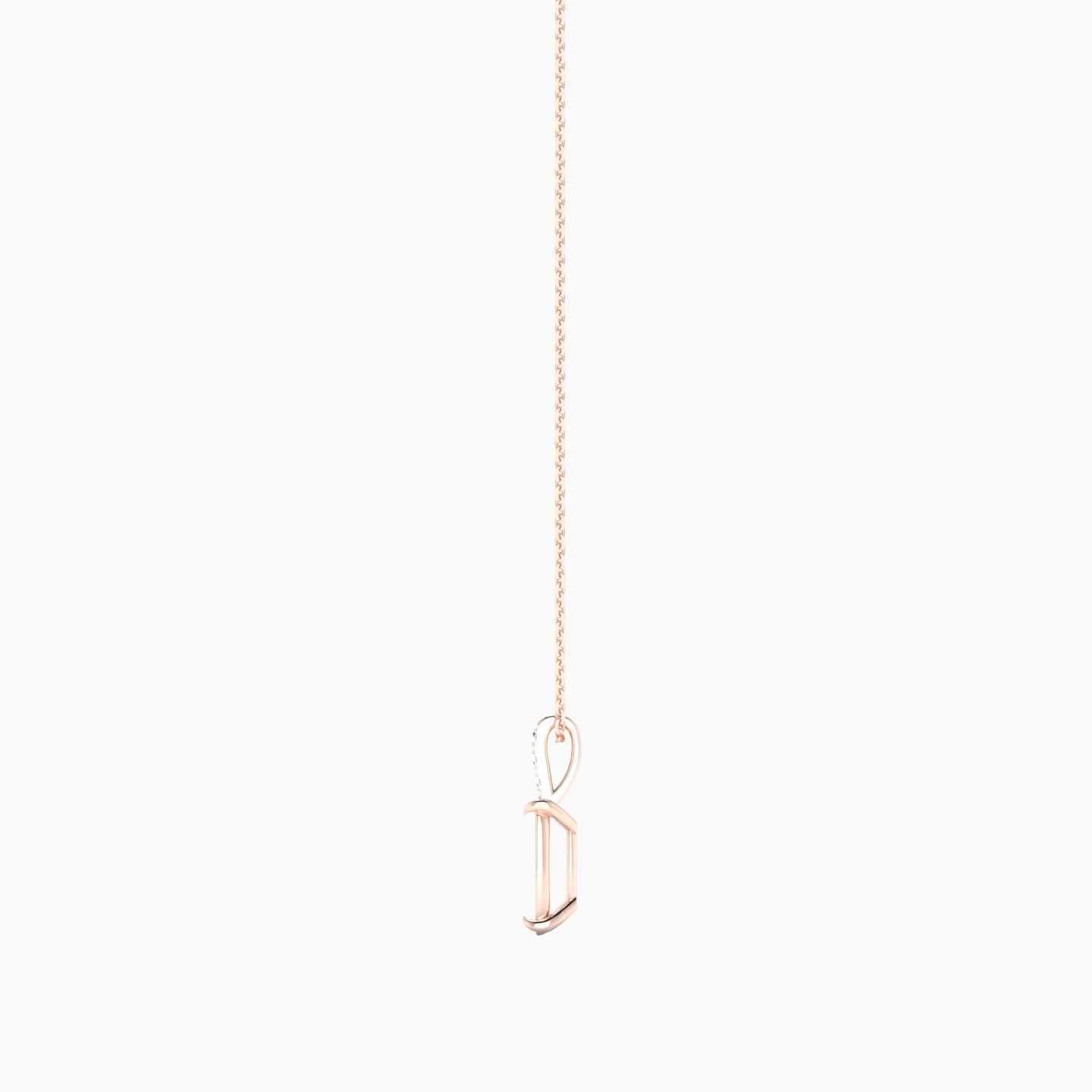 Paved Hanging Solitaire | 18k Rose Gold 3-4.99 ct Cushion Cut Pendant Setting