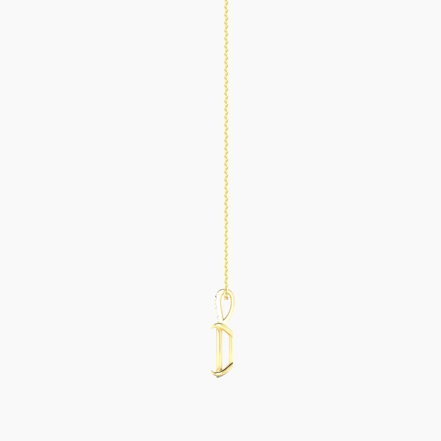 Paved Hanging Solitaire | 18k Yellow Gold 3-4.99 ct Cushion Cut Pendant Setting