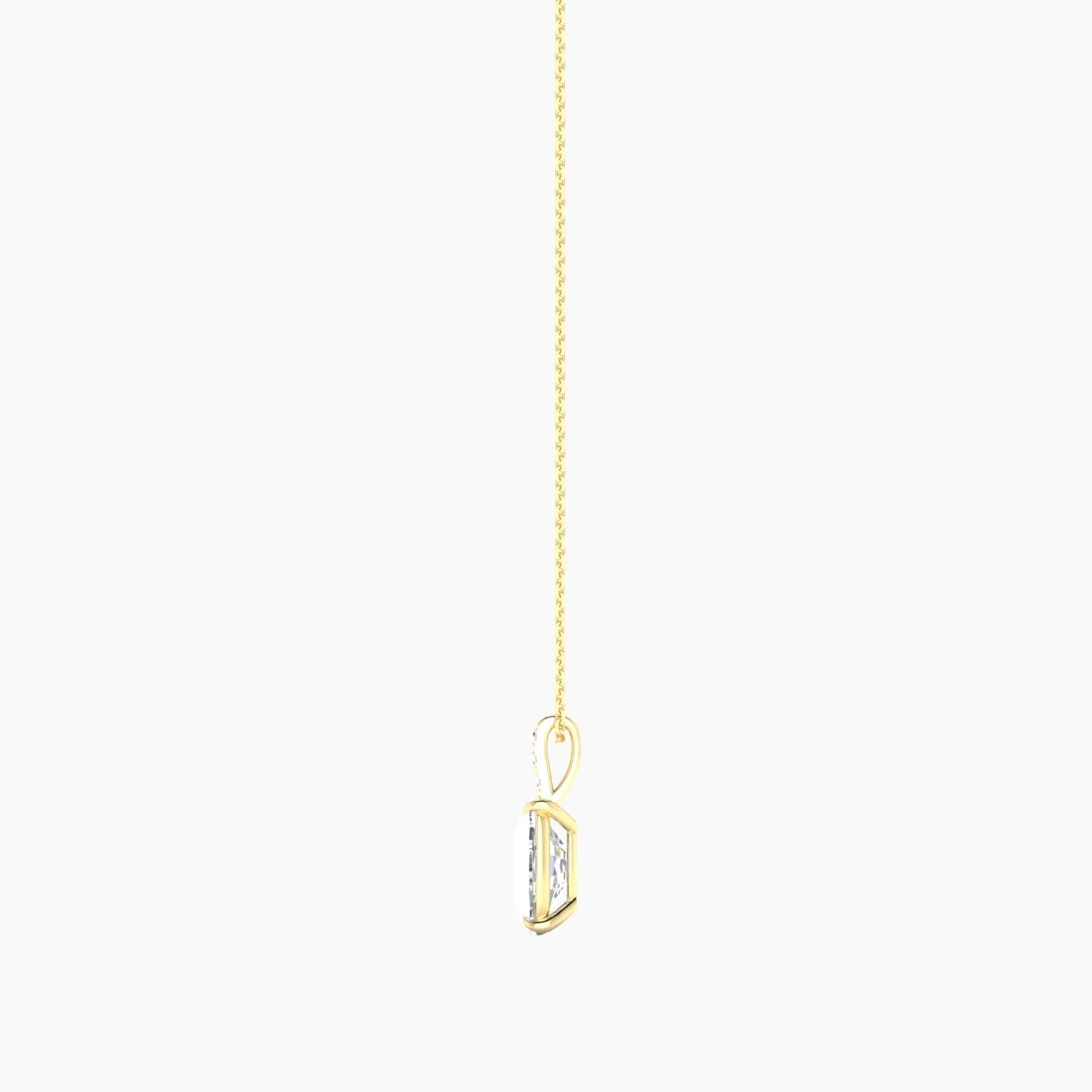 Paved Hanging Solitaire | 18k Yellow Gold 3 ct Lab Diamond Cushion Cut Pendant