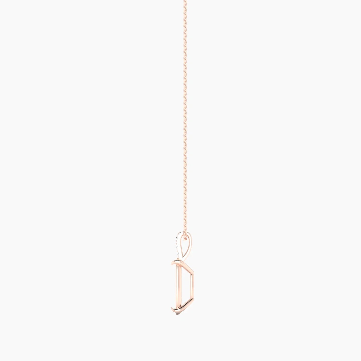 Paved Hanging Solitaire | 18k Rose Gold 5-7.99 ct Cushion Cut Pendant Setting