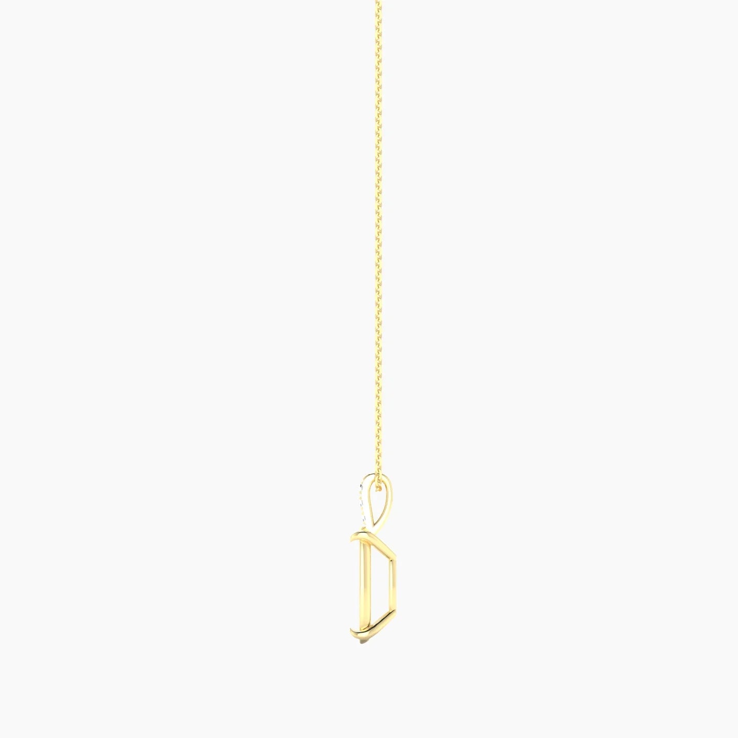 Paved Hanging Solitaire | 18k Yellow Gold 5-7.99 ct Cushion Cut Pendant Setting