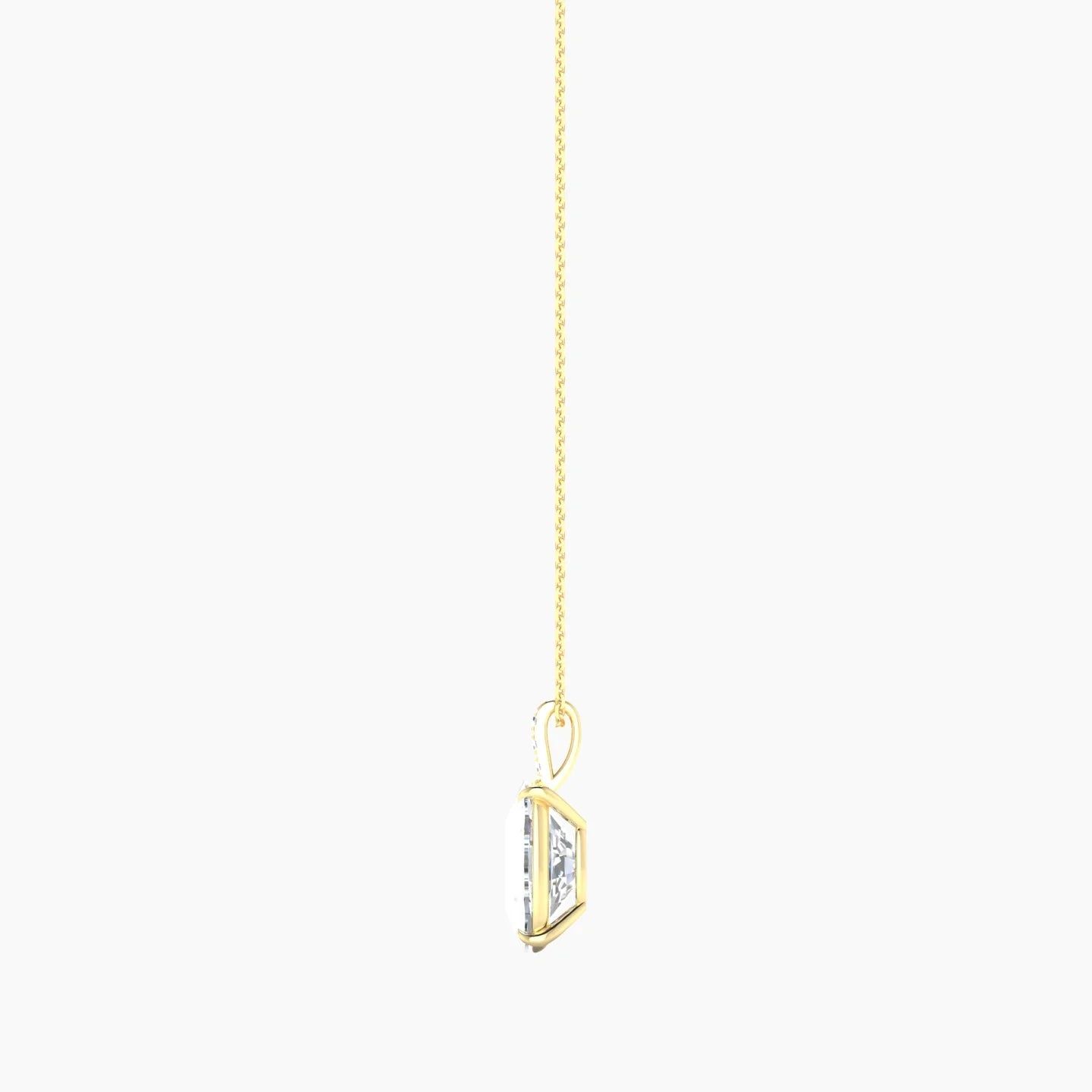 Paved Hanging Solitaire | 18k Yellow Gold 5 ct Lab Diamond Cushion Cut Pendant