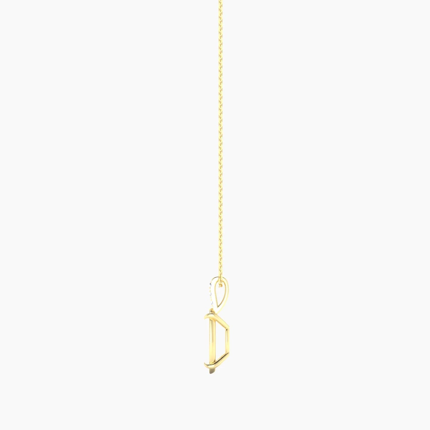 Paved Hanging Solitaire | 18k Yellow Gold 3-4.99 ct Oval Cut Pendant Setting