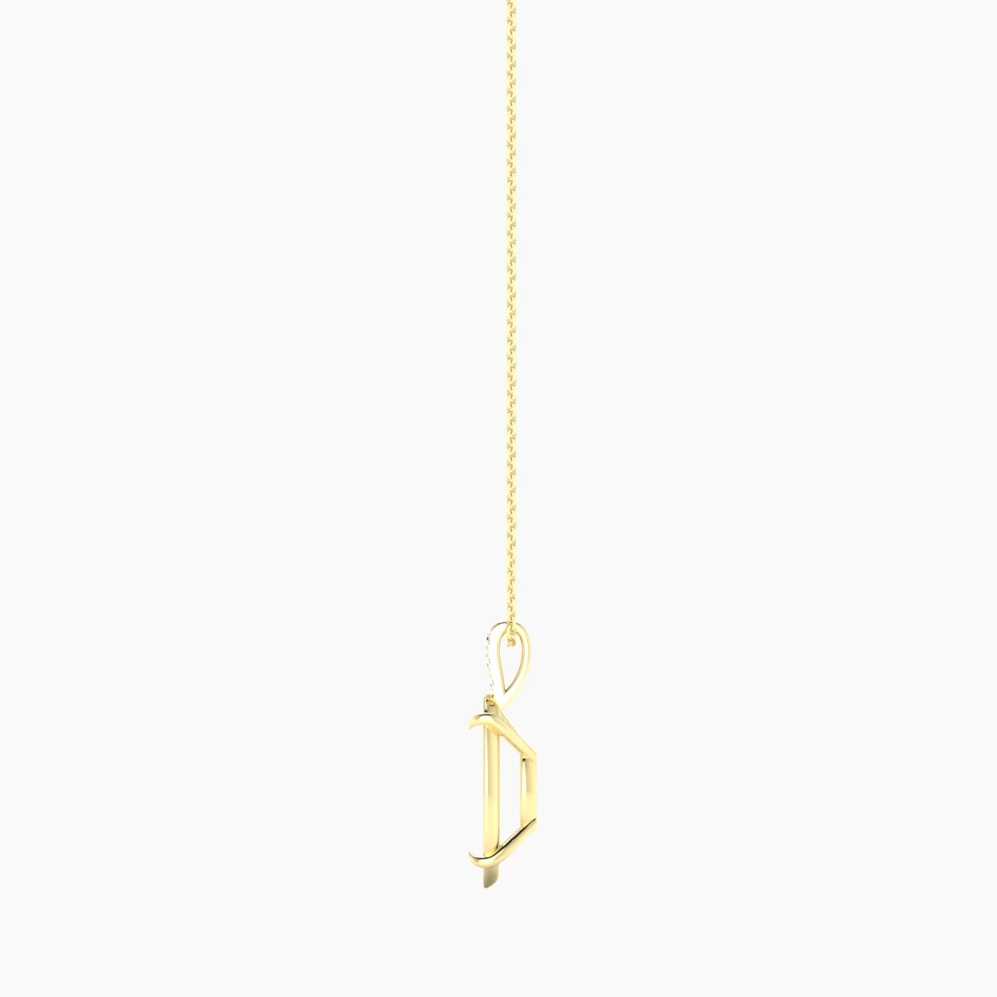 Paved Hanging Solitaire | 18k Yellow Gold 5-7.99 ct Oval Cut Pendant Setting
