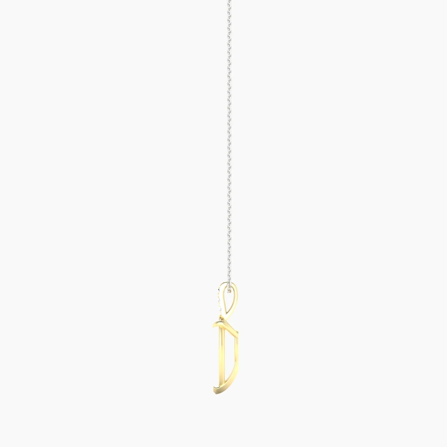Paved Hanging Solitaire | 18k White & Yellow Gold 3-4.99 ct Pear Cut Pendant Setting