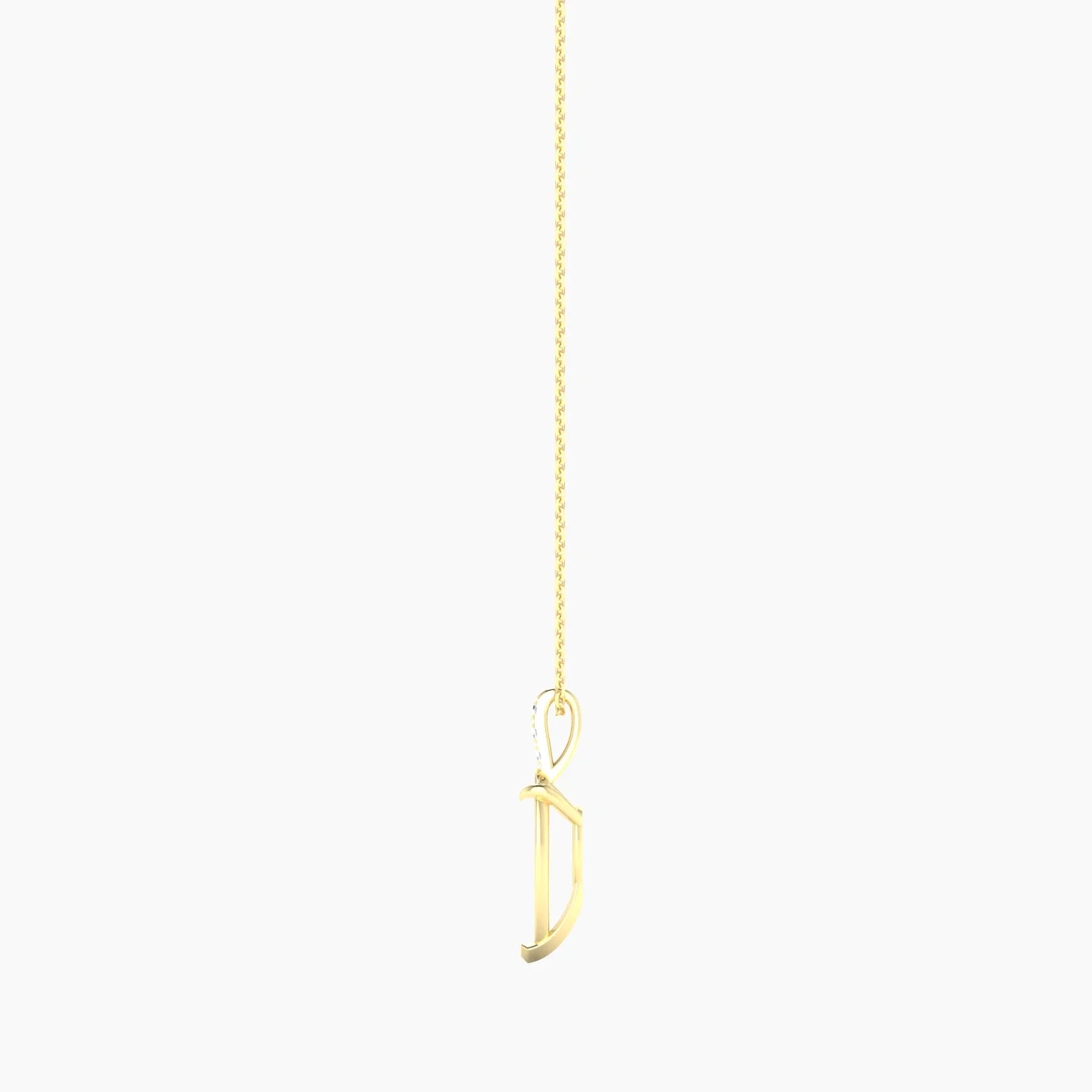 Paved Hanging Solitaire | 18k Yellow Gold 3-4.99 ct Pear Cut Pendant Setting