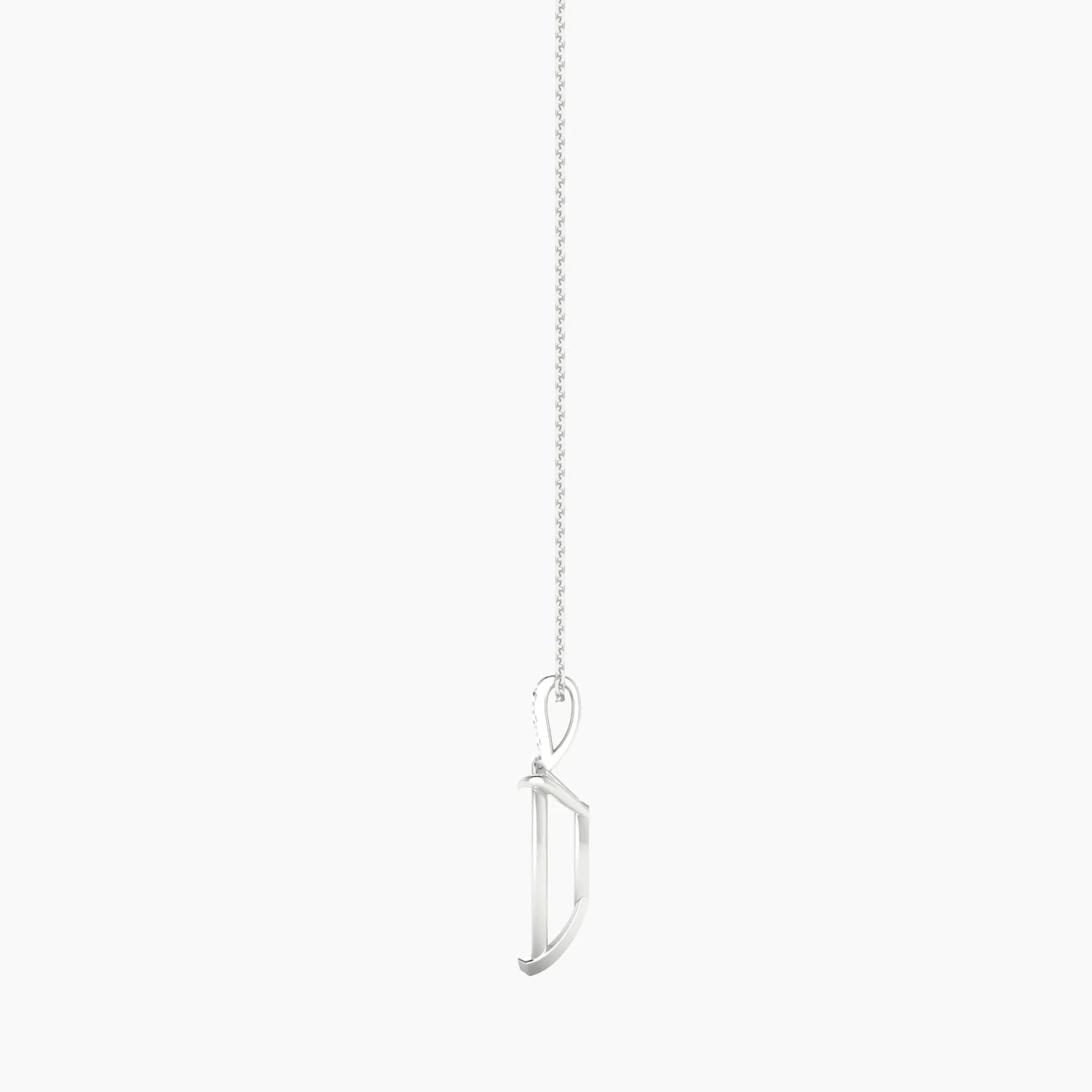 Paved Hanging Solitaire | 18k White Gold 5-7.99 ct Pear Cut Pendant Setting